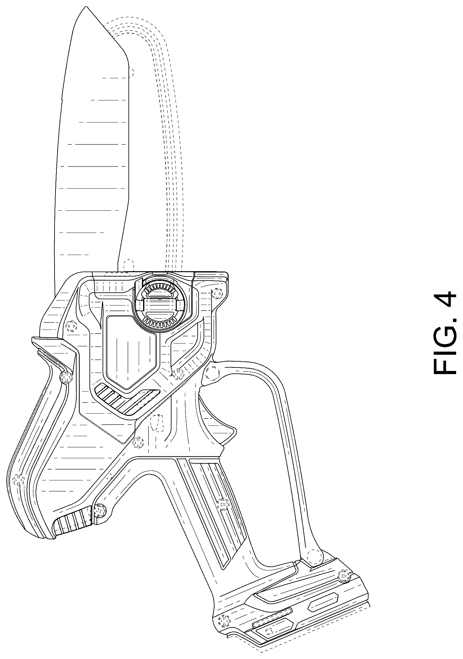 Patent USD1124816 Figure 4 – Portable electric chainsaw body
