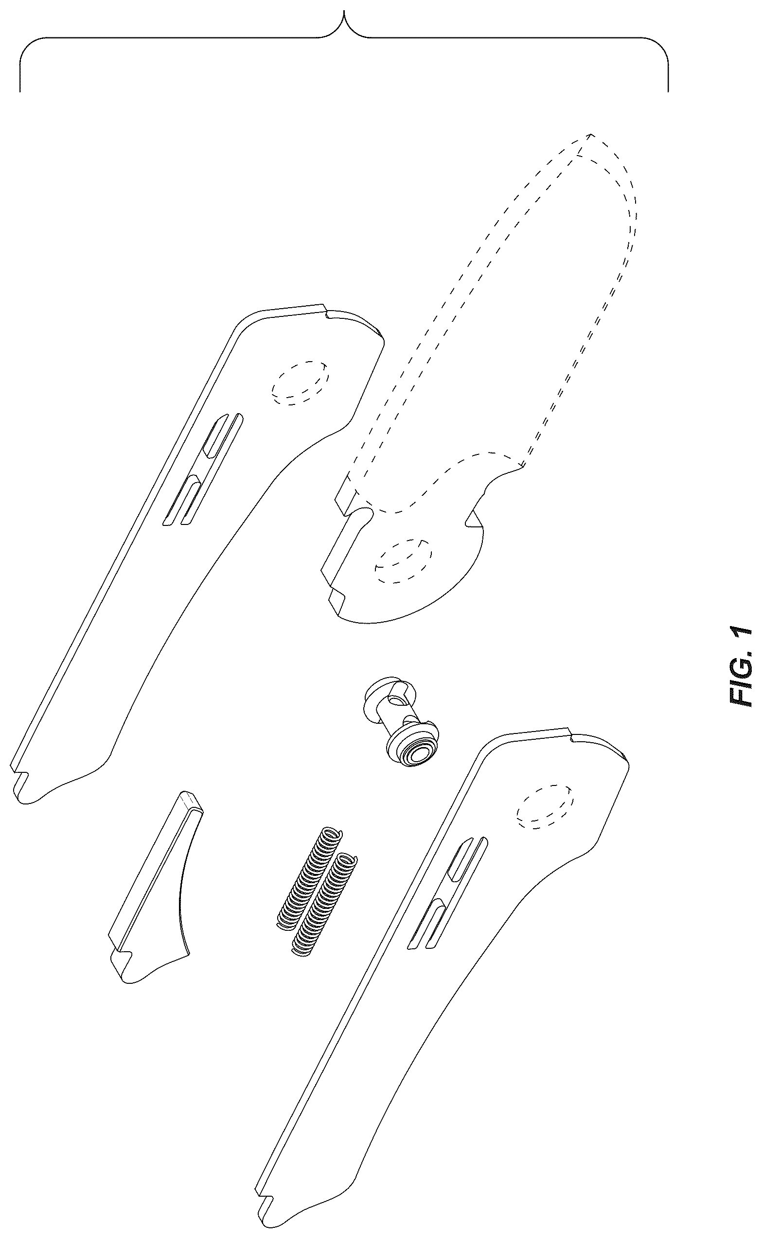 Patent USD1124822 Figure 1 – Folding knife