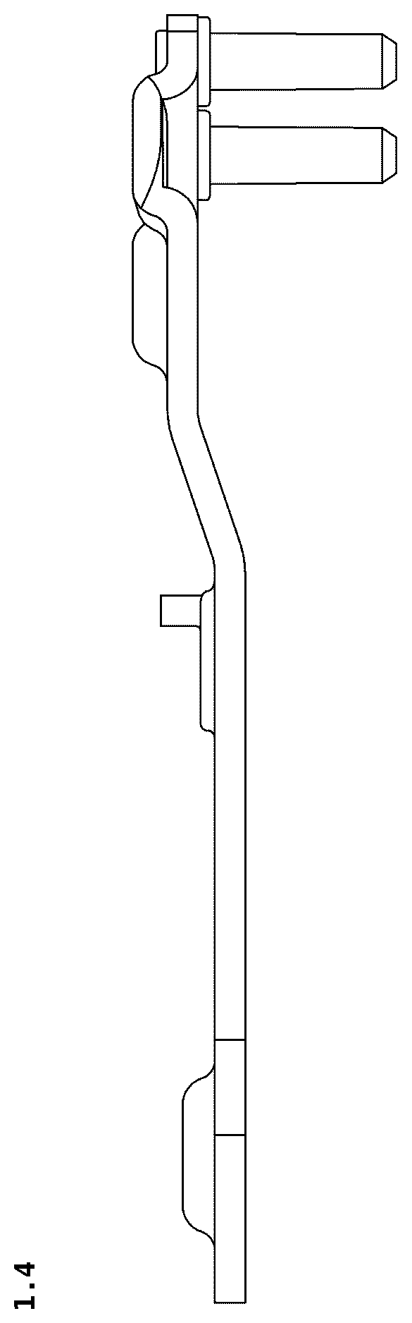Patent USD1124829 Figure 4 – Hinge for refrigerator door