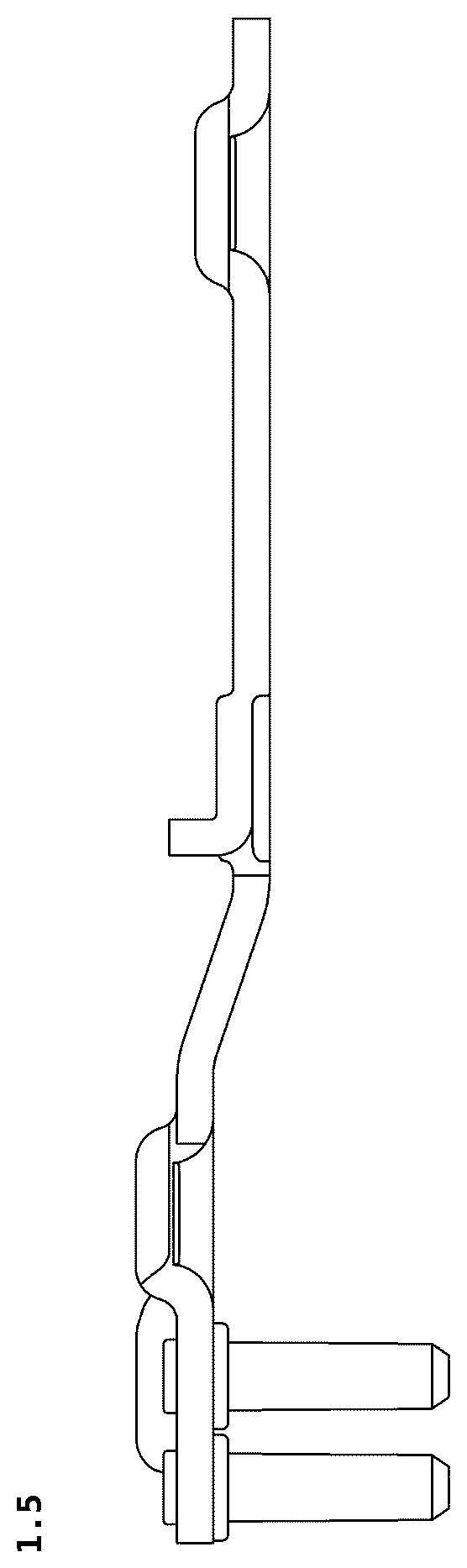 Patent USD1124829 Figure 5 – Hinge for refrigerator door