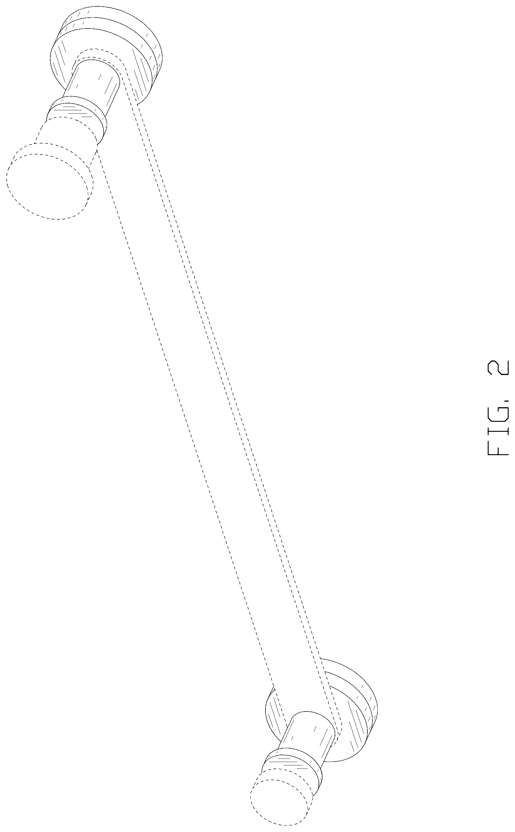 Patent USD1124834 Figure 2 – Sliding door hardware having wheel-shaped front roller disks