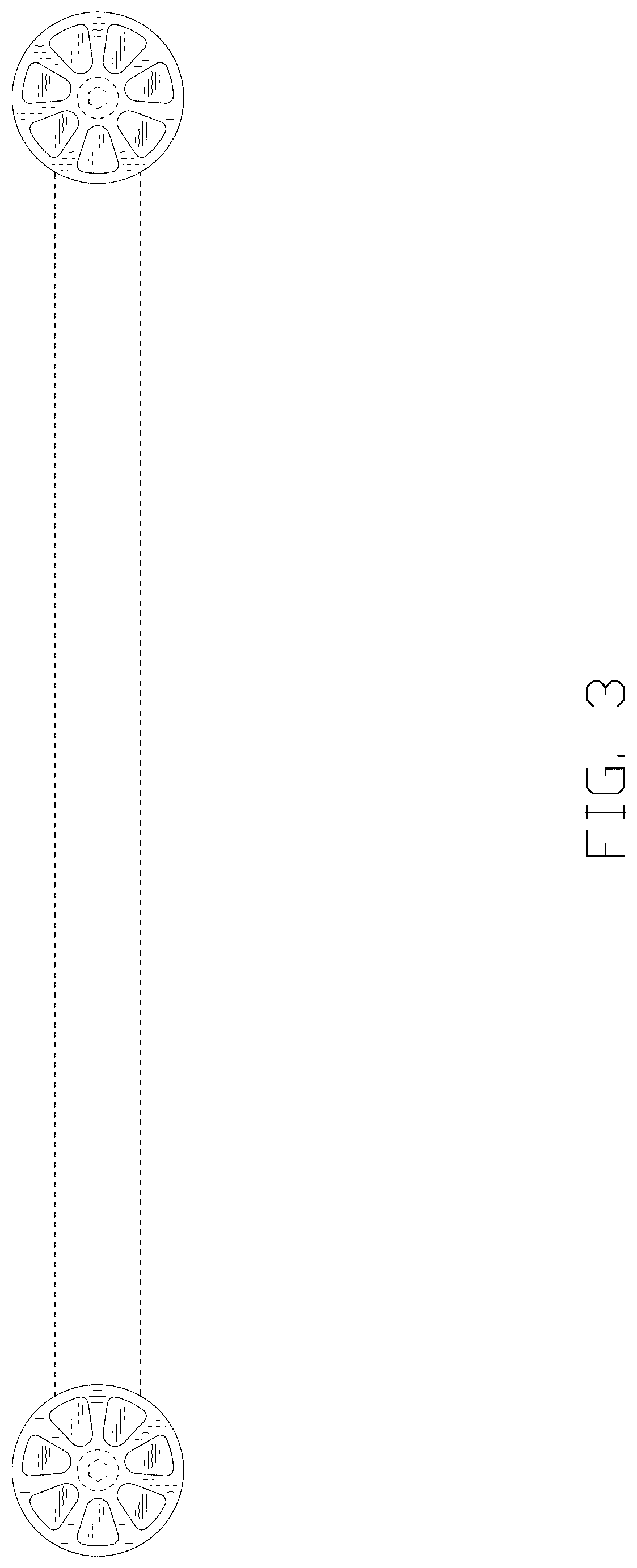 Patent USD1124834 Figure 3 – Sliding door hardware having wheel-shaped front roller disks