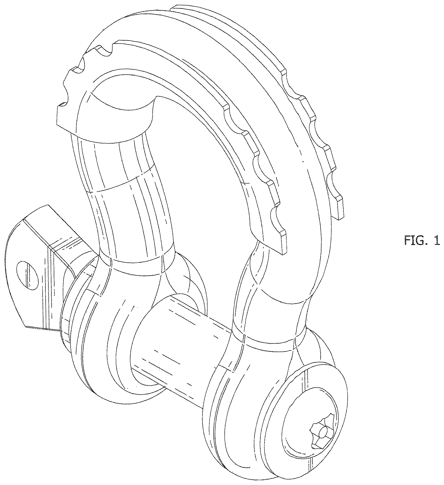 Patent USD1124837 Figure 1 – Hitch shackle lock
