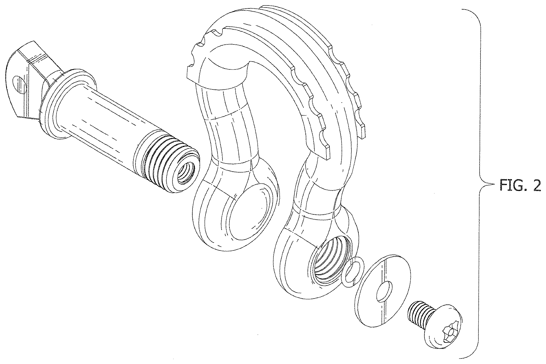 Patent USD1124837 Figure 2 – Hitch shackle lock