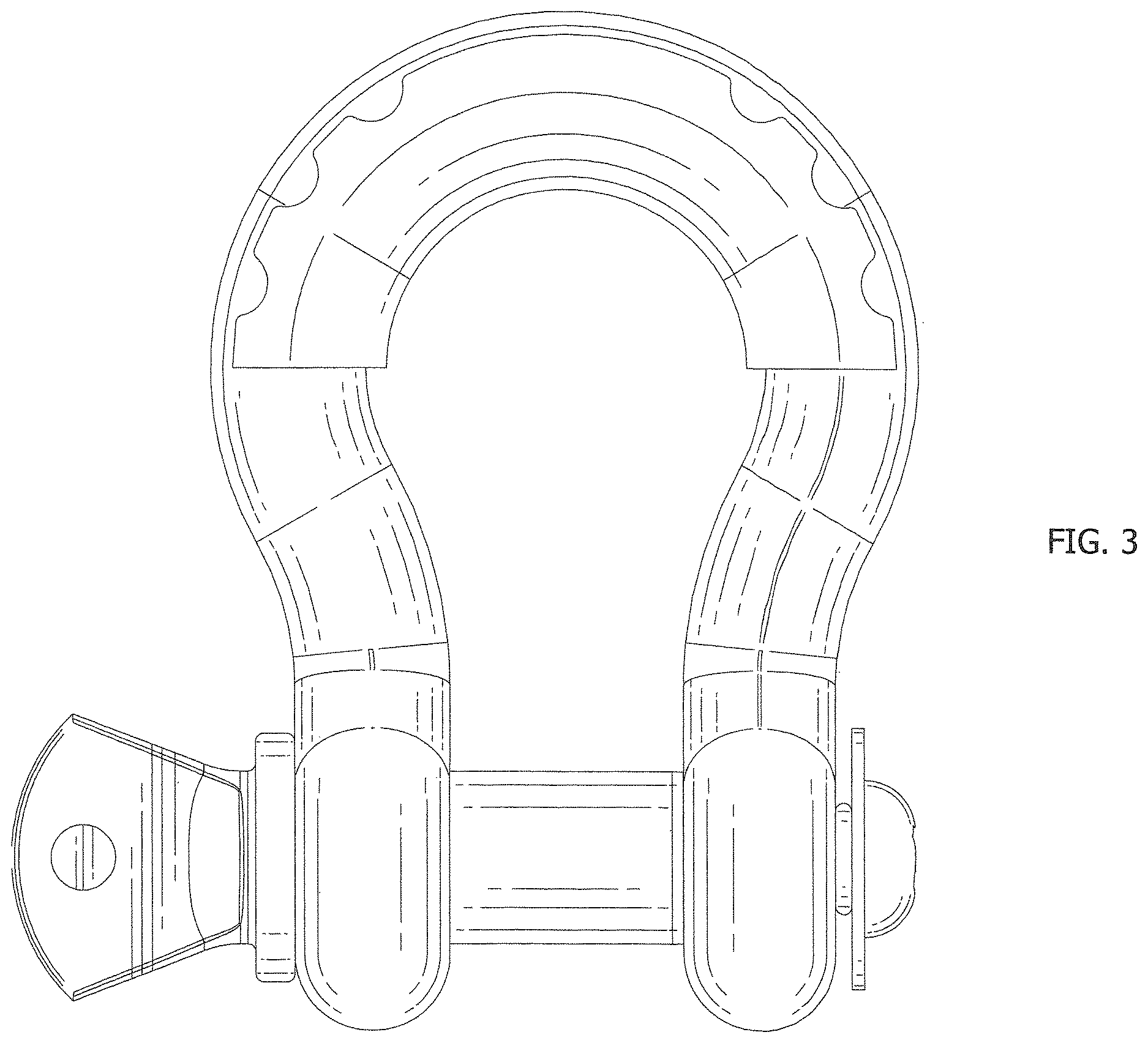 Patent USD1124837 Figure 3 – Hitch shackle lock
