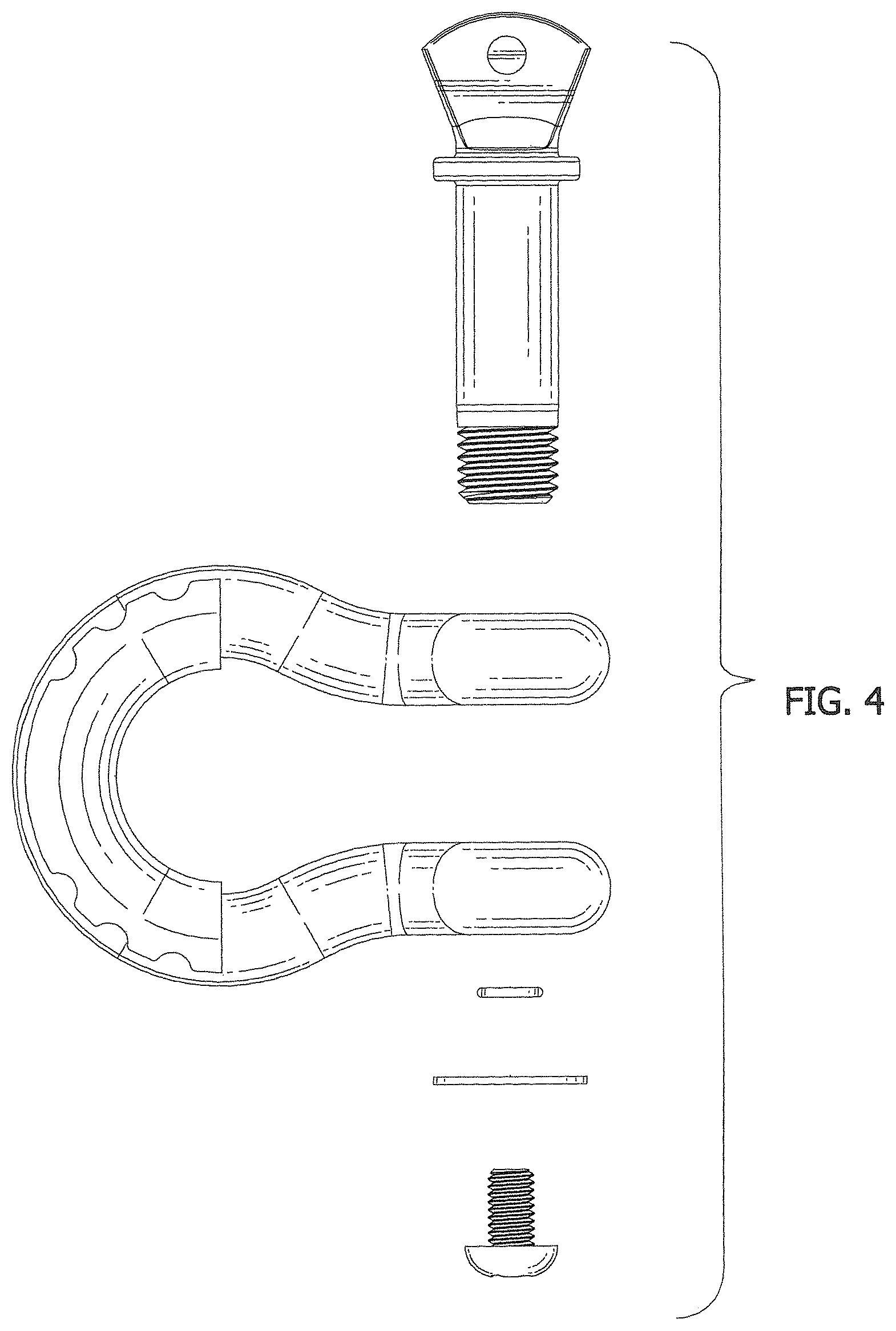 Patent USD1124837 Figure 4 – Hitch shackle lock