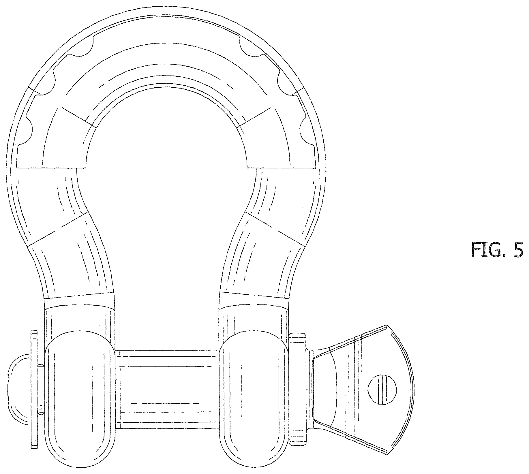 Patent USD1124837 Figure 5 – Hitch shackle lock