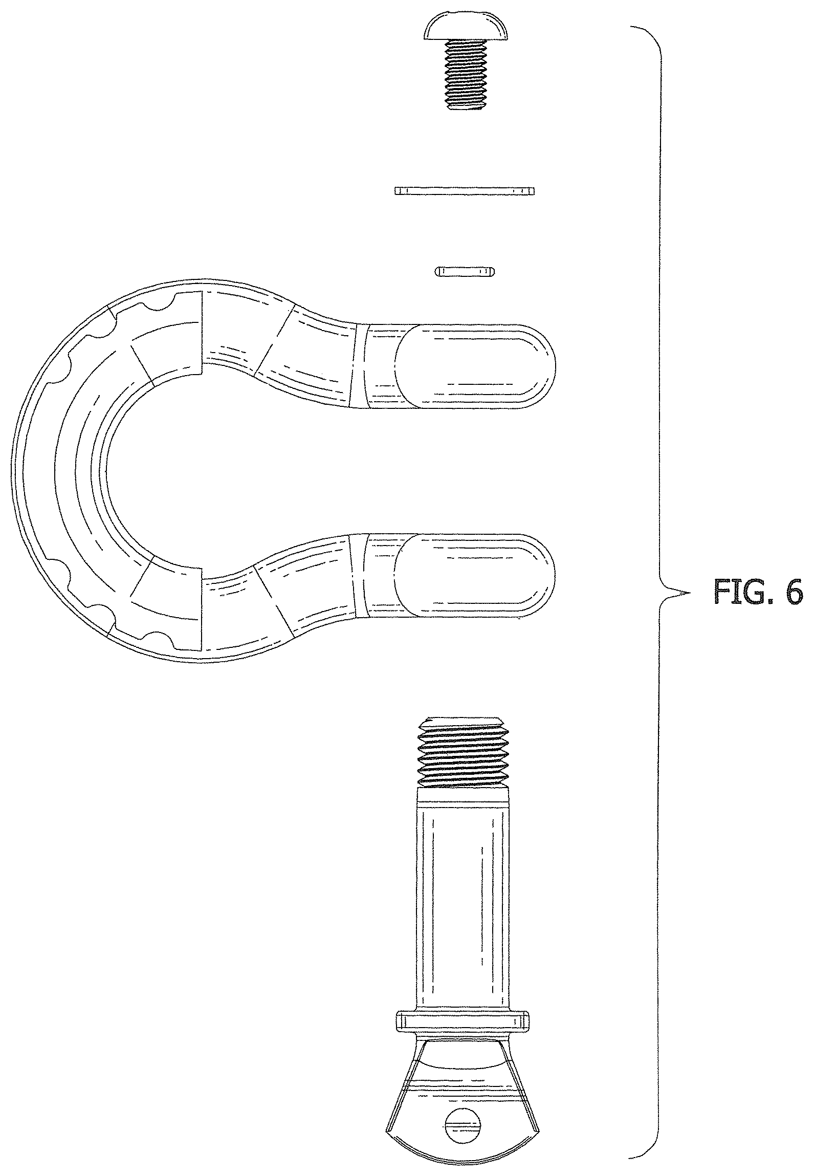 Patent USD1124837 Figure 6 – Hitch shackle lock