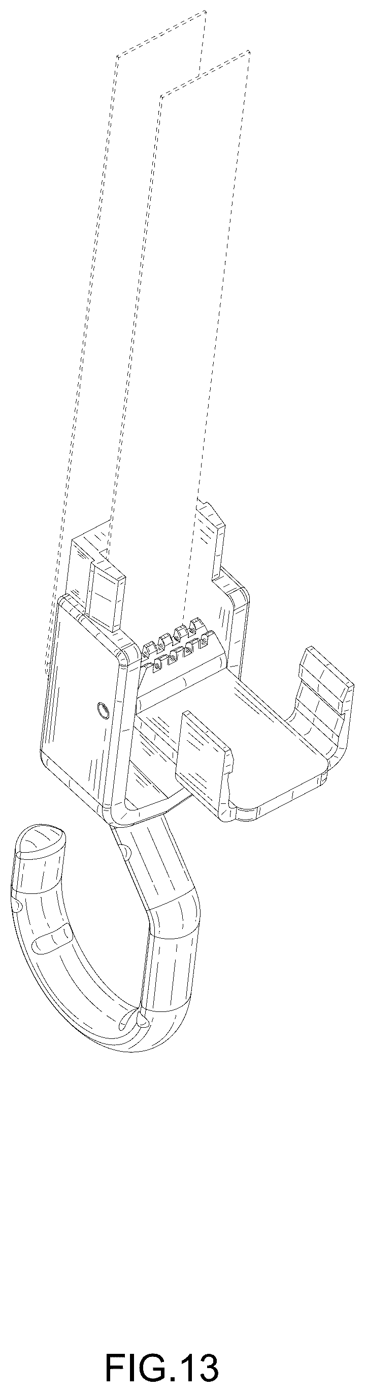 Patent USD1124844 Figure 13 – Hook for adjust bungee cords