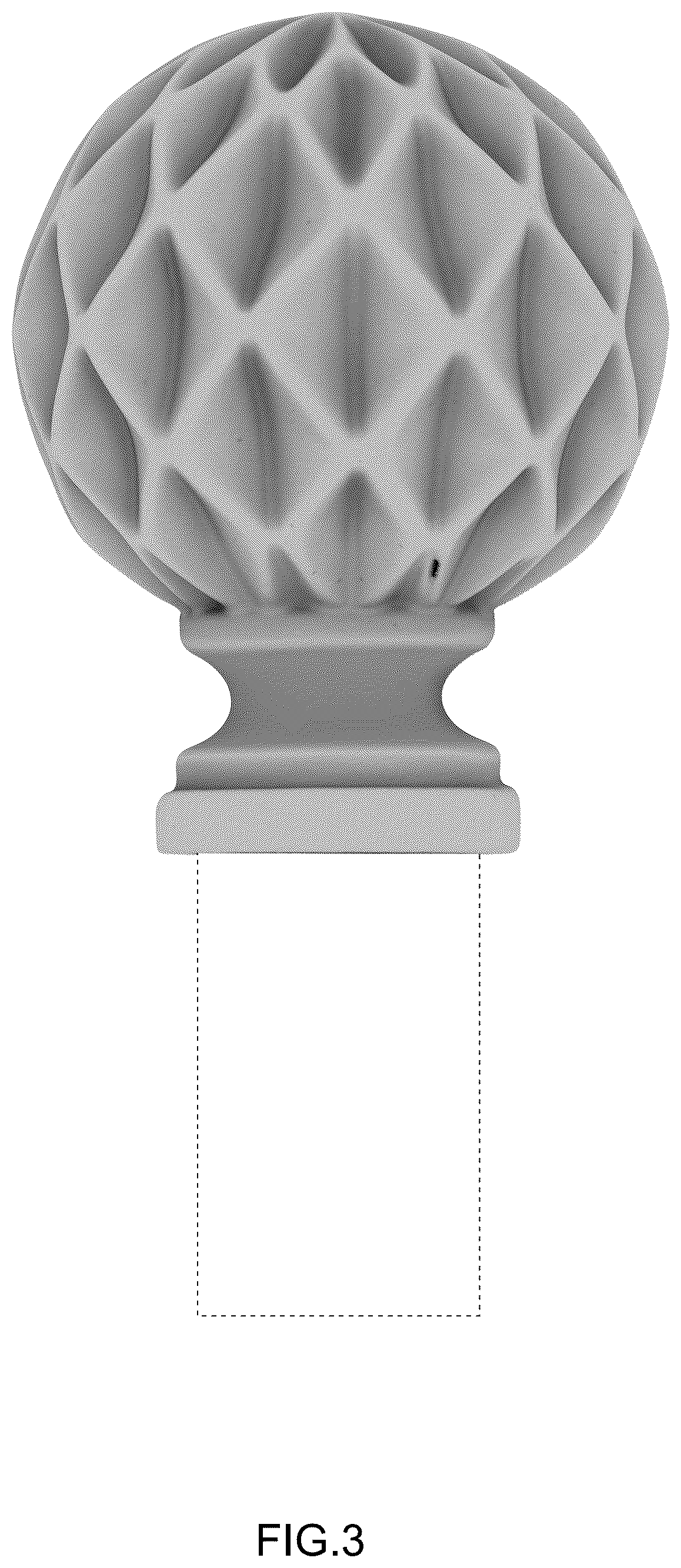 Patent USD1124845 Figure 3 – Curtain rod head