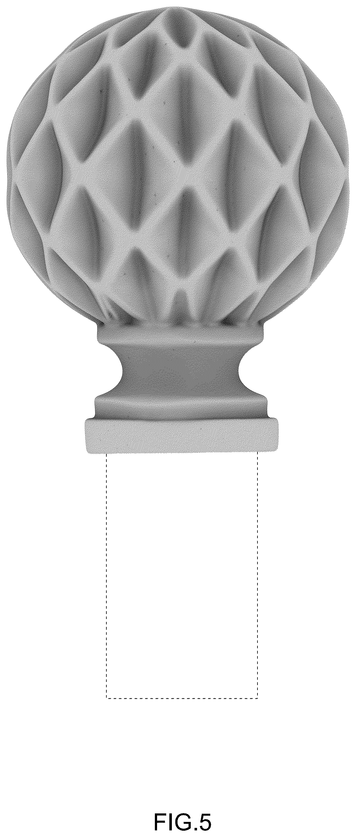 Patent USD1124845 Figure 5 – Curtain rod head