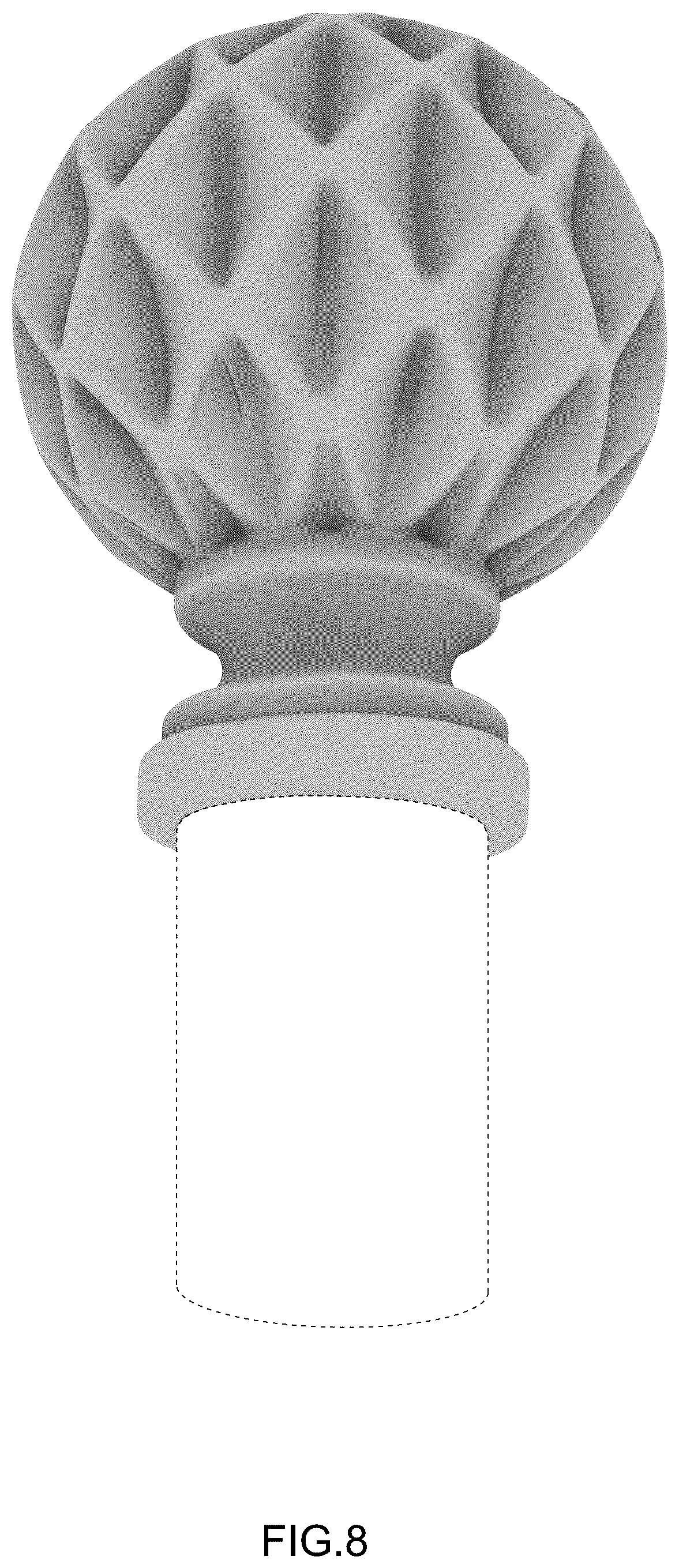 Patent USD1124845 Figure 8 – Curtain rod head