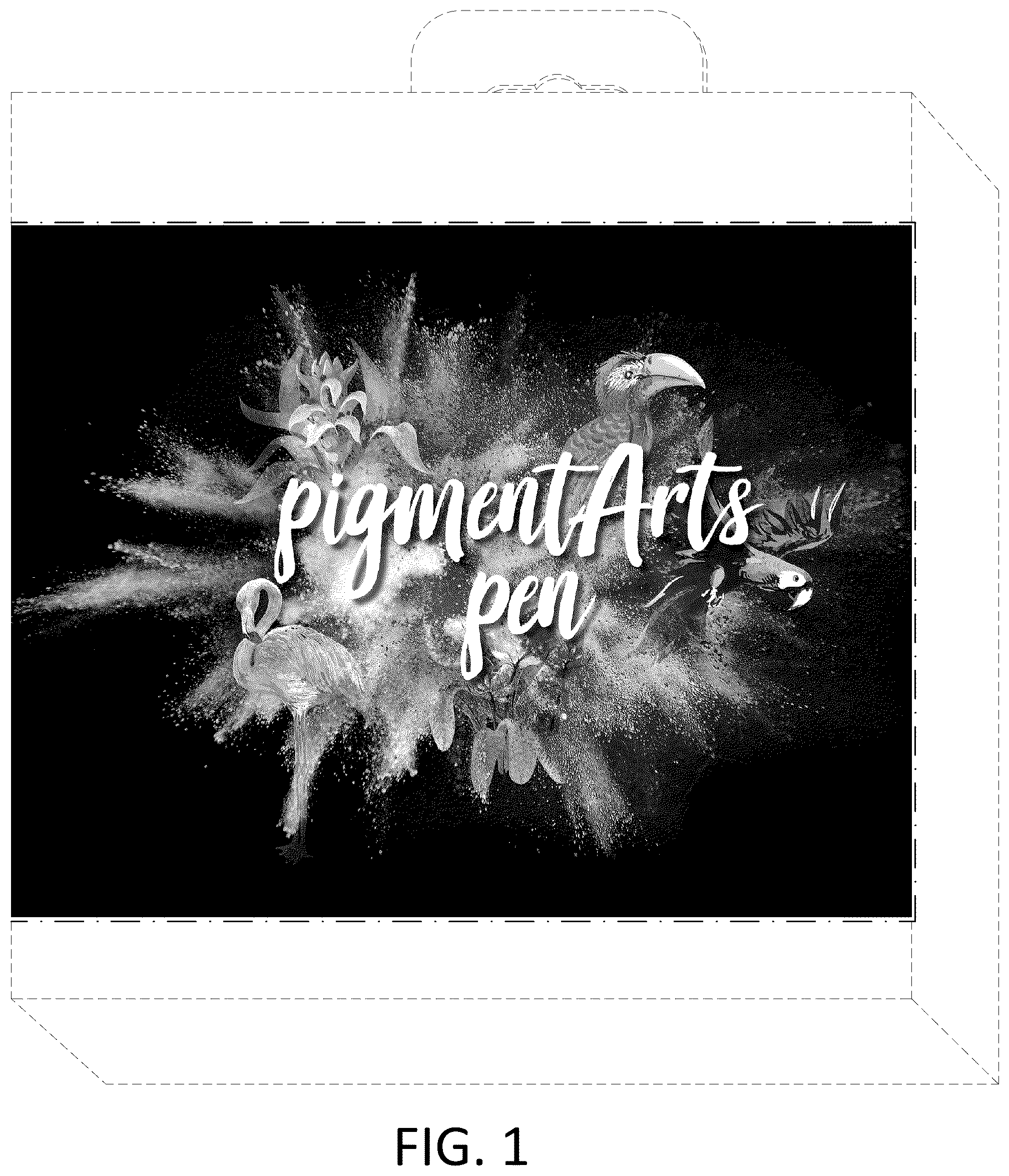 Patent USD1124868 Figure 1 – Package with surface ornamentation