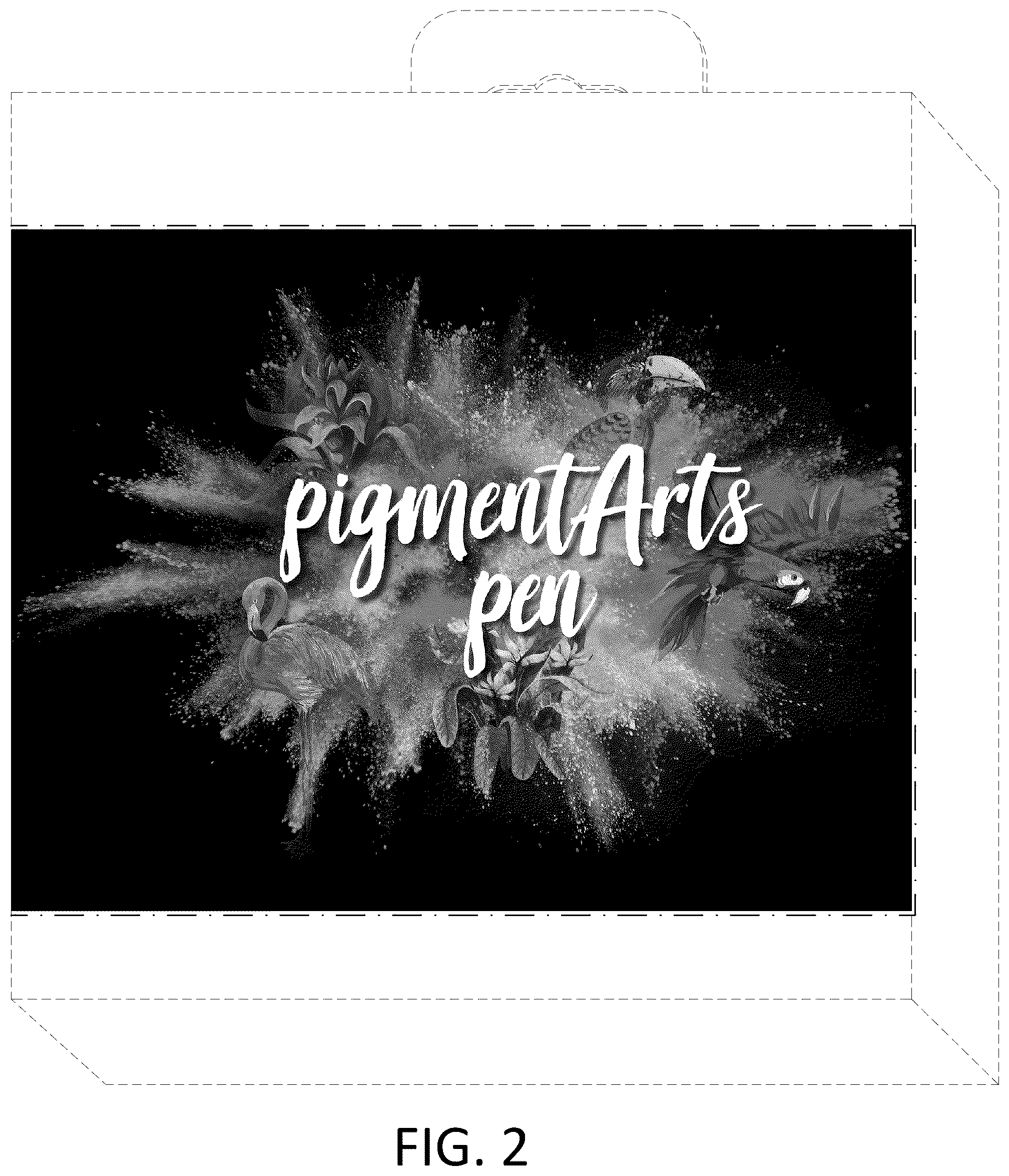 Patent USD1124868 Figure 2 – Package with surface ornamentation