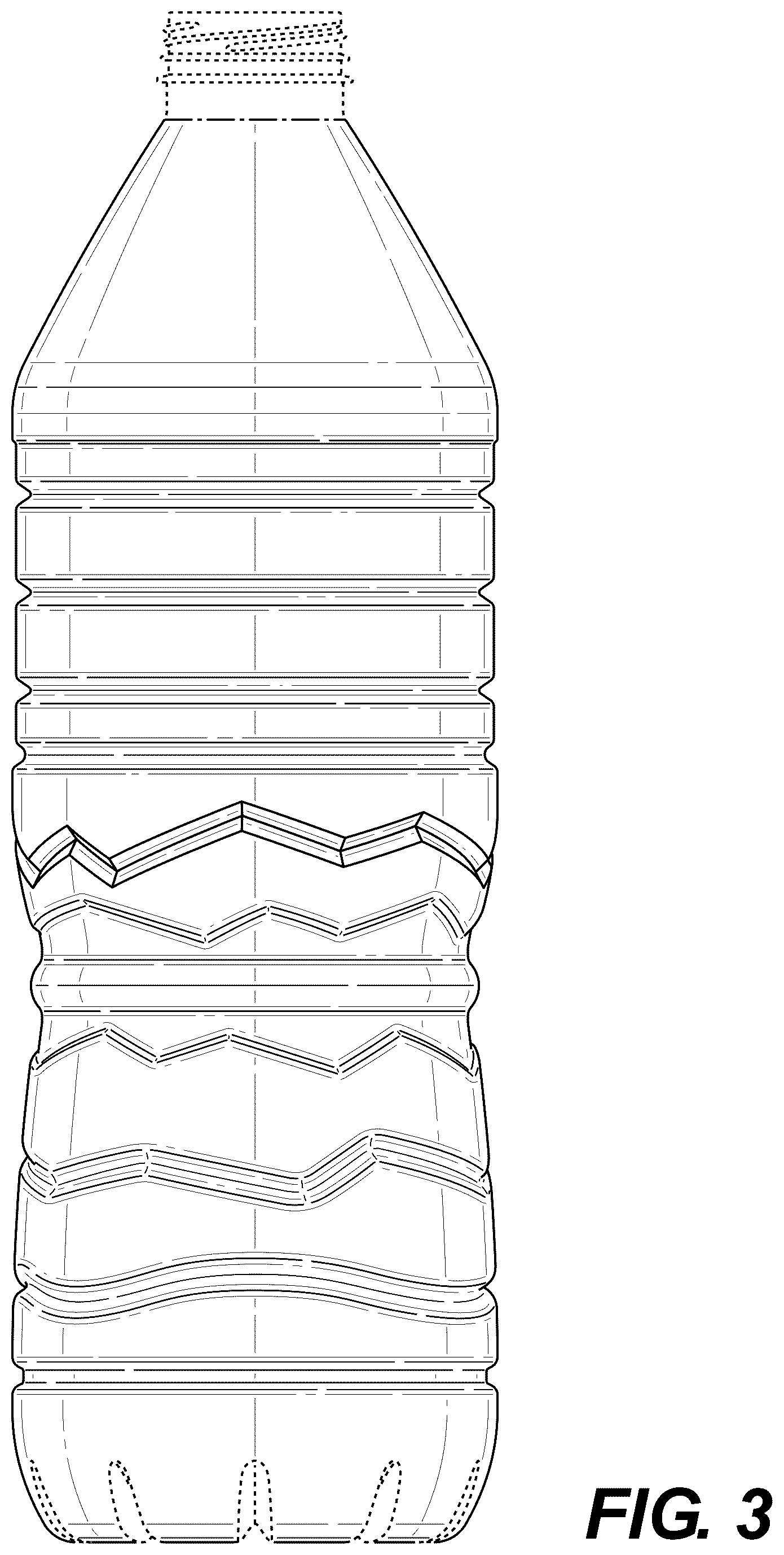 Patent USD1124885 Figure 3 – Bottle