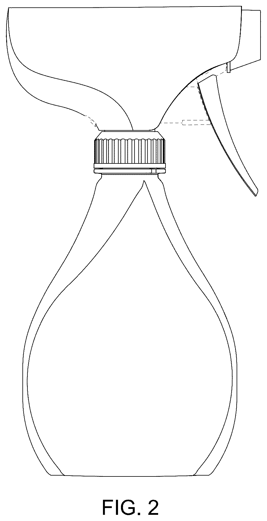 Patent USD1124890 Figure 2 – Bottle with spray trigger