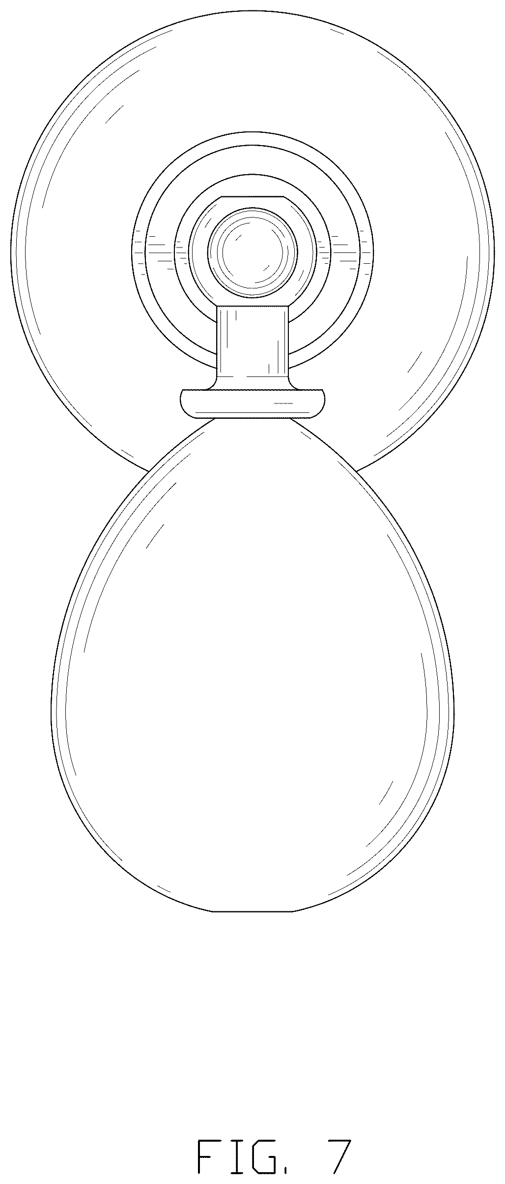 Patent USD1124891 Figure 7 – Cosmetic airbag bottle