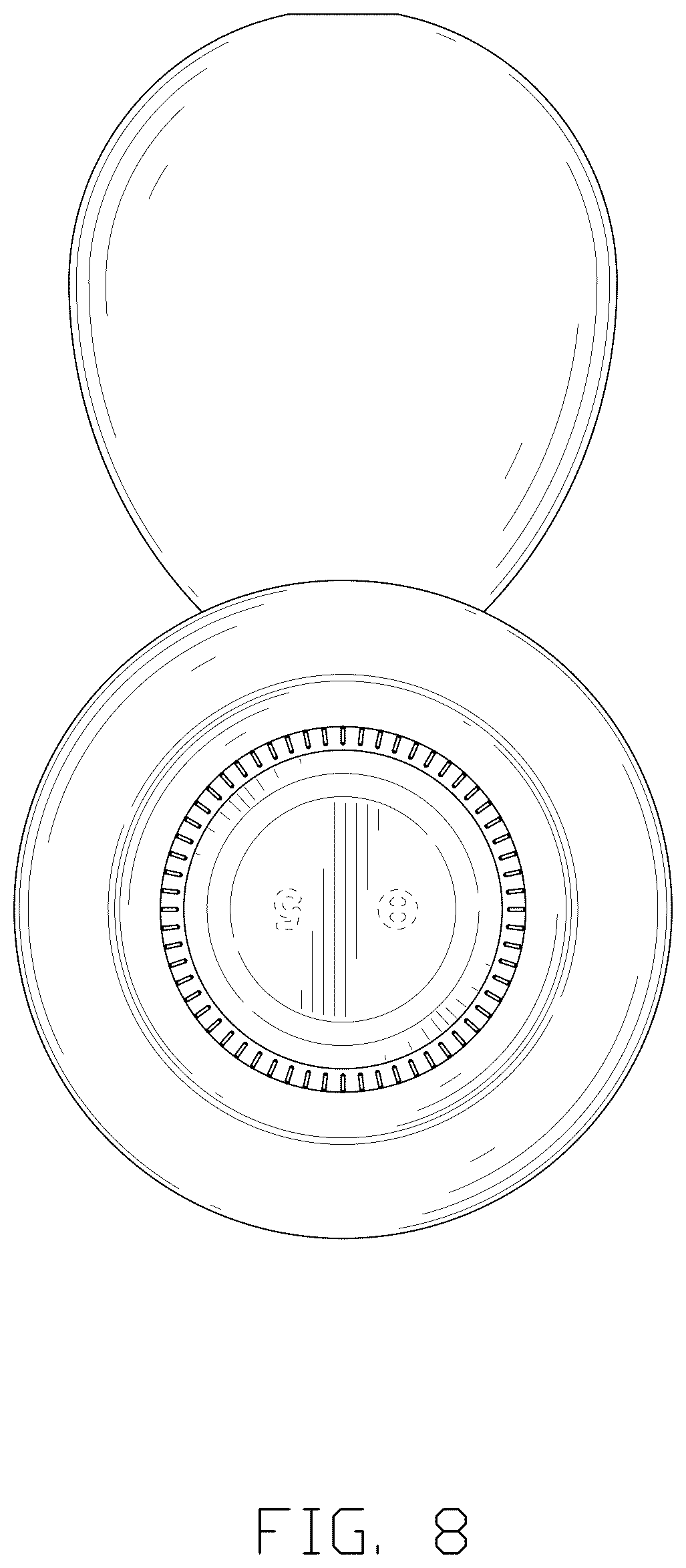 Patent USD1124891 Figure 8 – Cosmetic airbag bottle