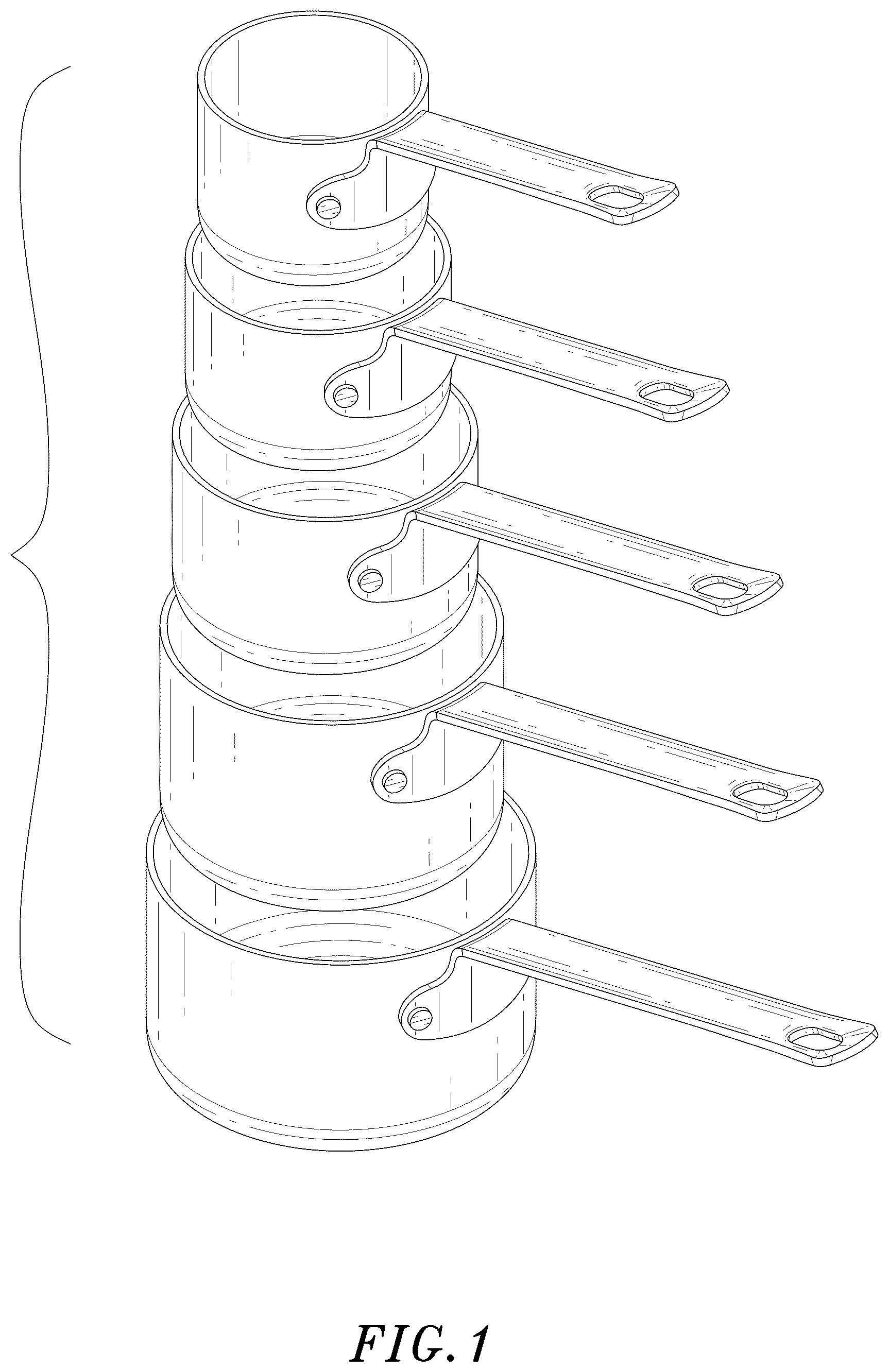 Patent USD1124905 Figure 1 – Set of measuring cups