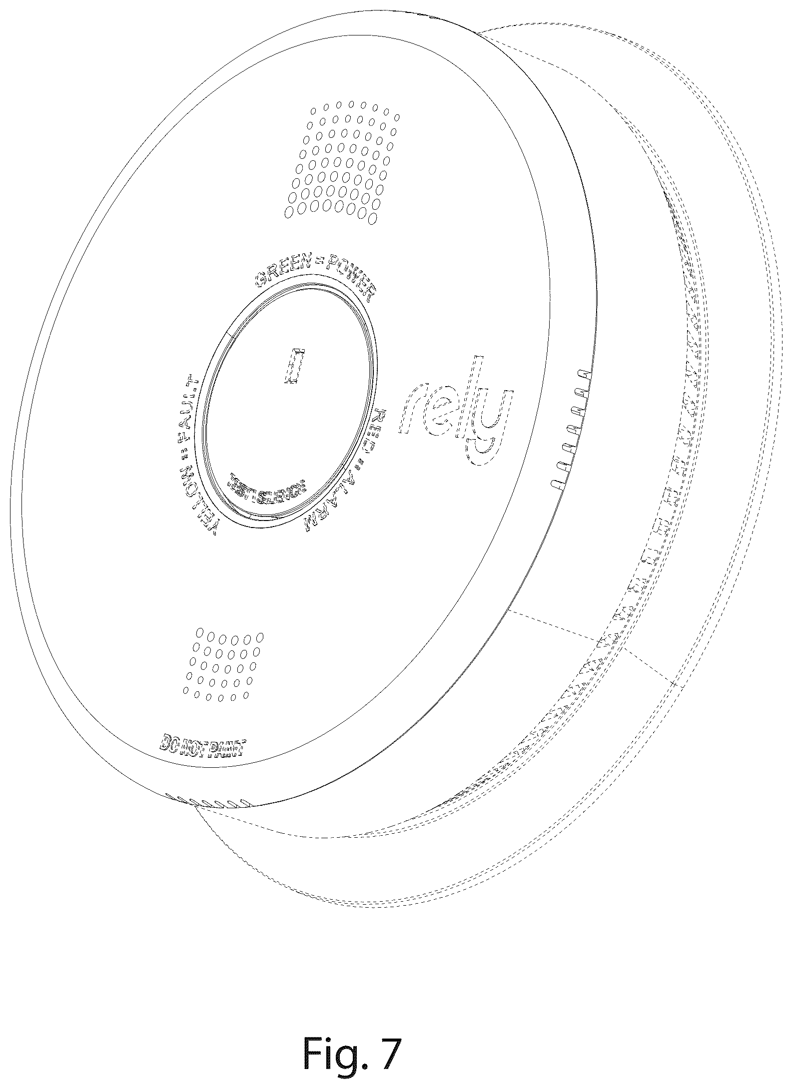 Patent USD1124921 Figure 7 – Hazardous condition alarm housing