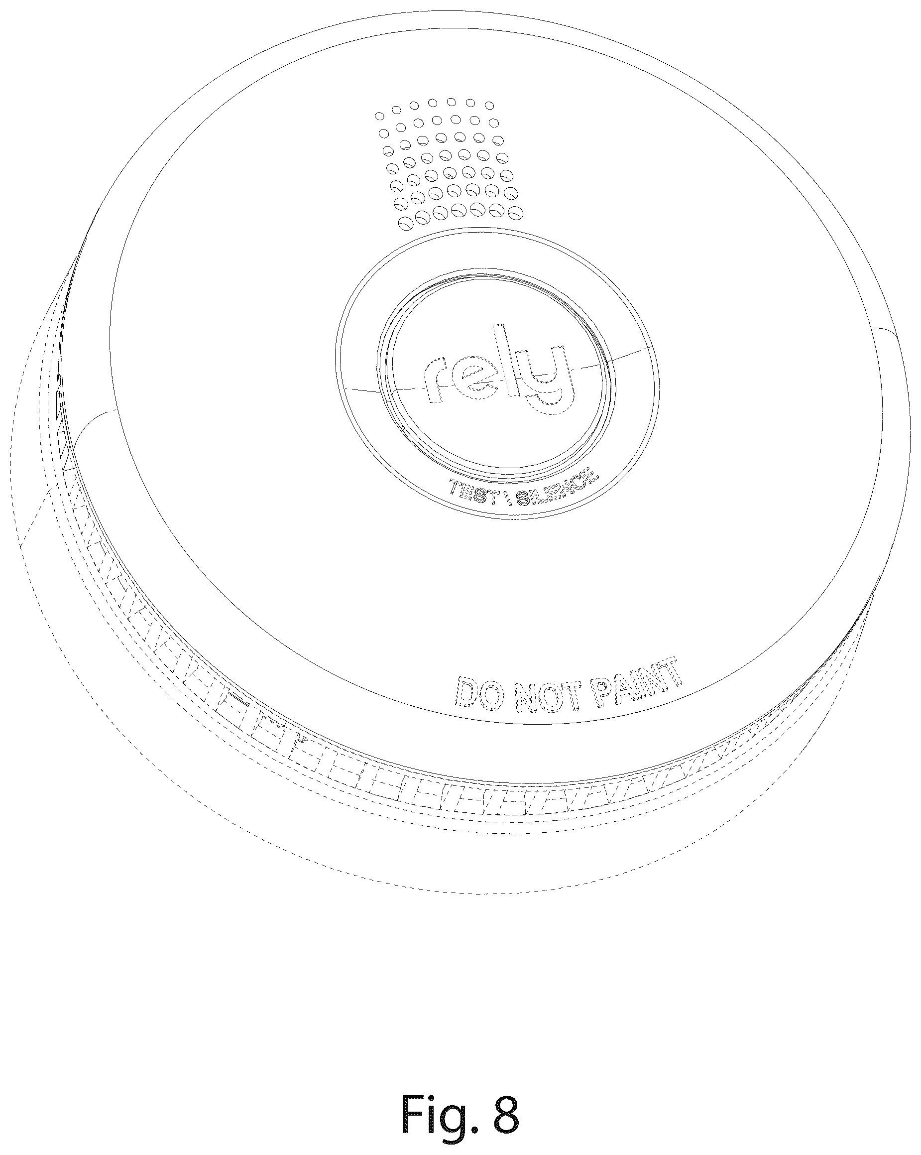 Patent USD1124923 Figure 8 – Hazardous condition alarm housing