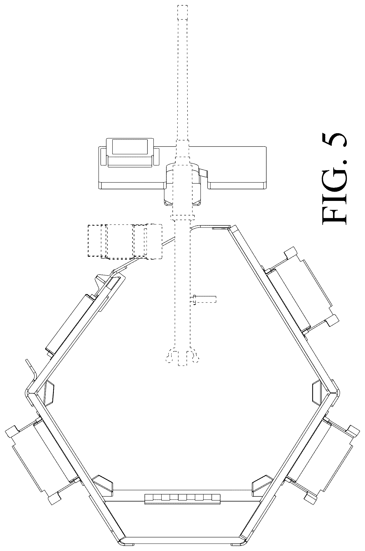 Patent USD1124955 Figure 5 – Armored turret enclosure with asymmetric folding panels