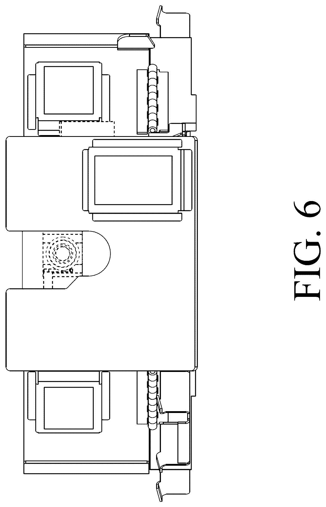 Patent USD1124955 Figure 6 – Armored turret enclosure with asymmetric folding panels