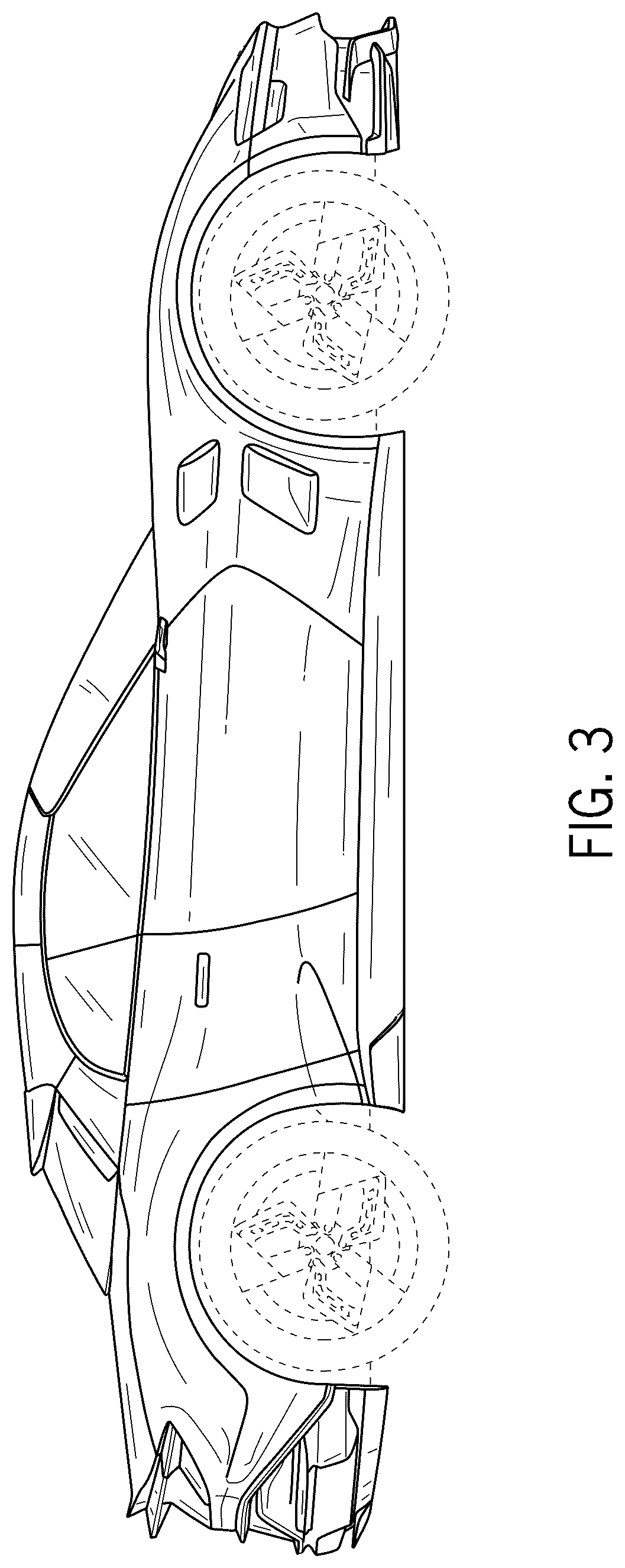Patent USD1124961 Figure 3 – Automotive vehicle
