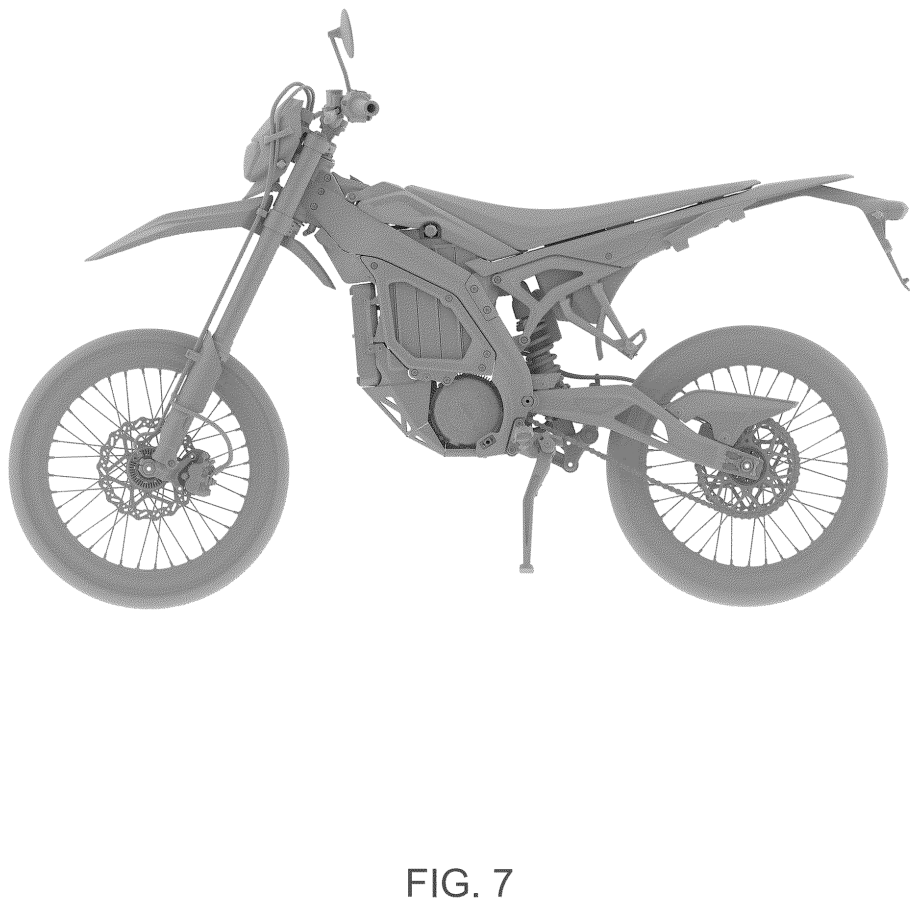 Patent USD1124964 Figure 7 – Electric motorcycle