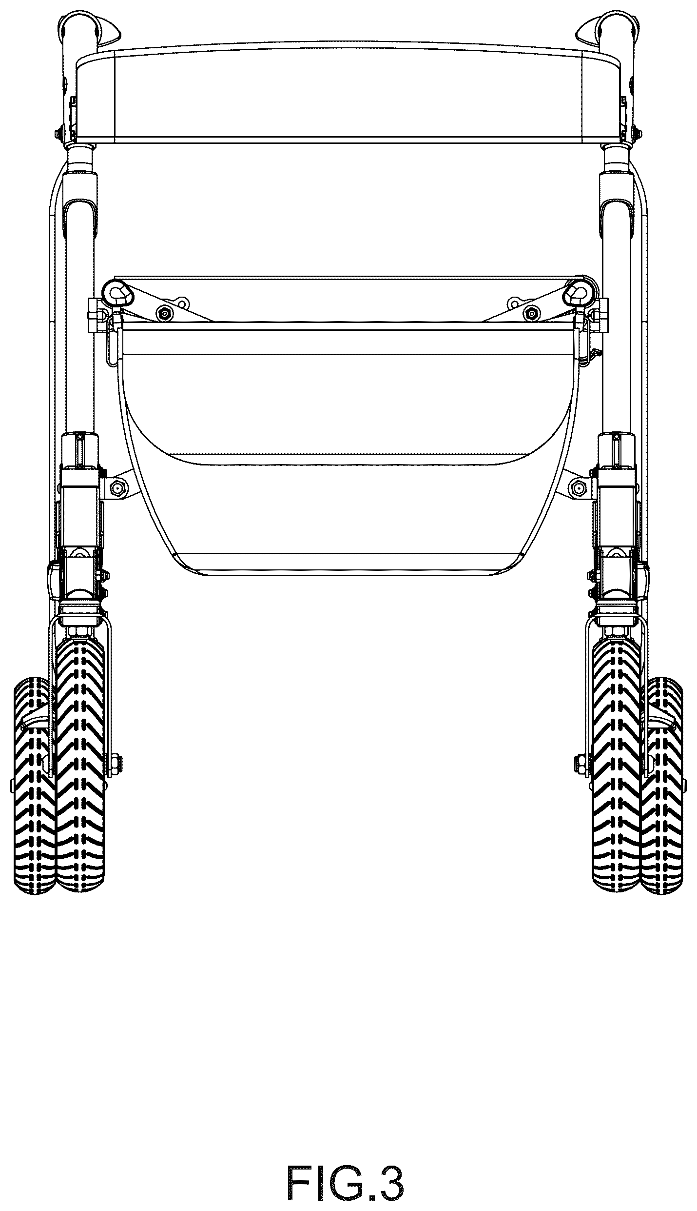 Patent USD1124967 Figure 3 – Four wheeled rollator