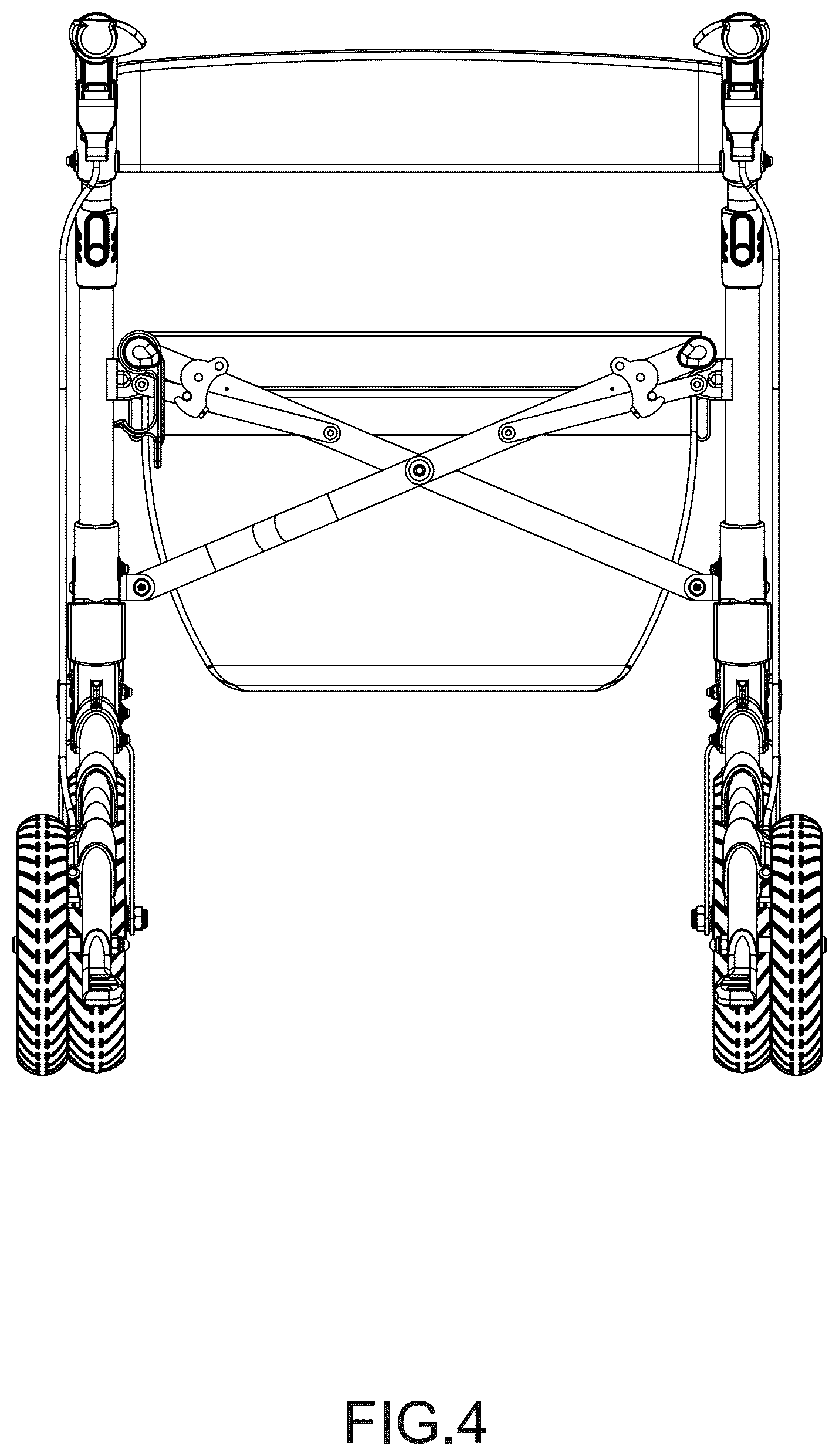 Patent USD1124967 Figure 4 – Four wheeled rollator
