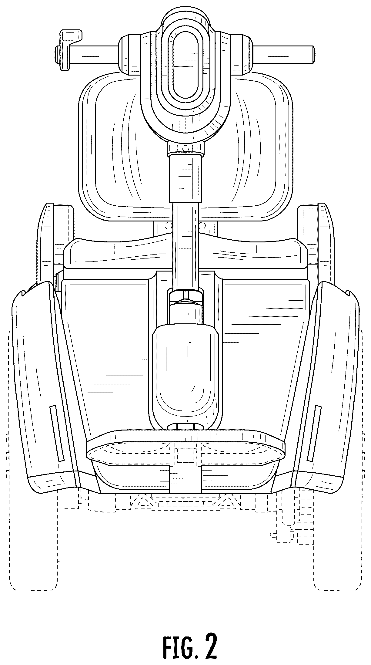 Patent USD1124968 Figure 2 – Mobility device