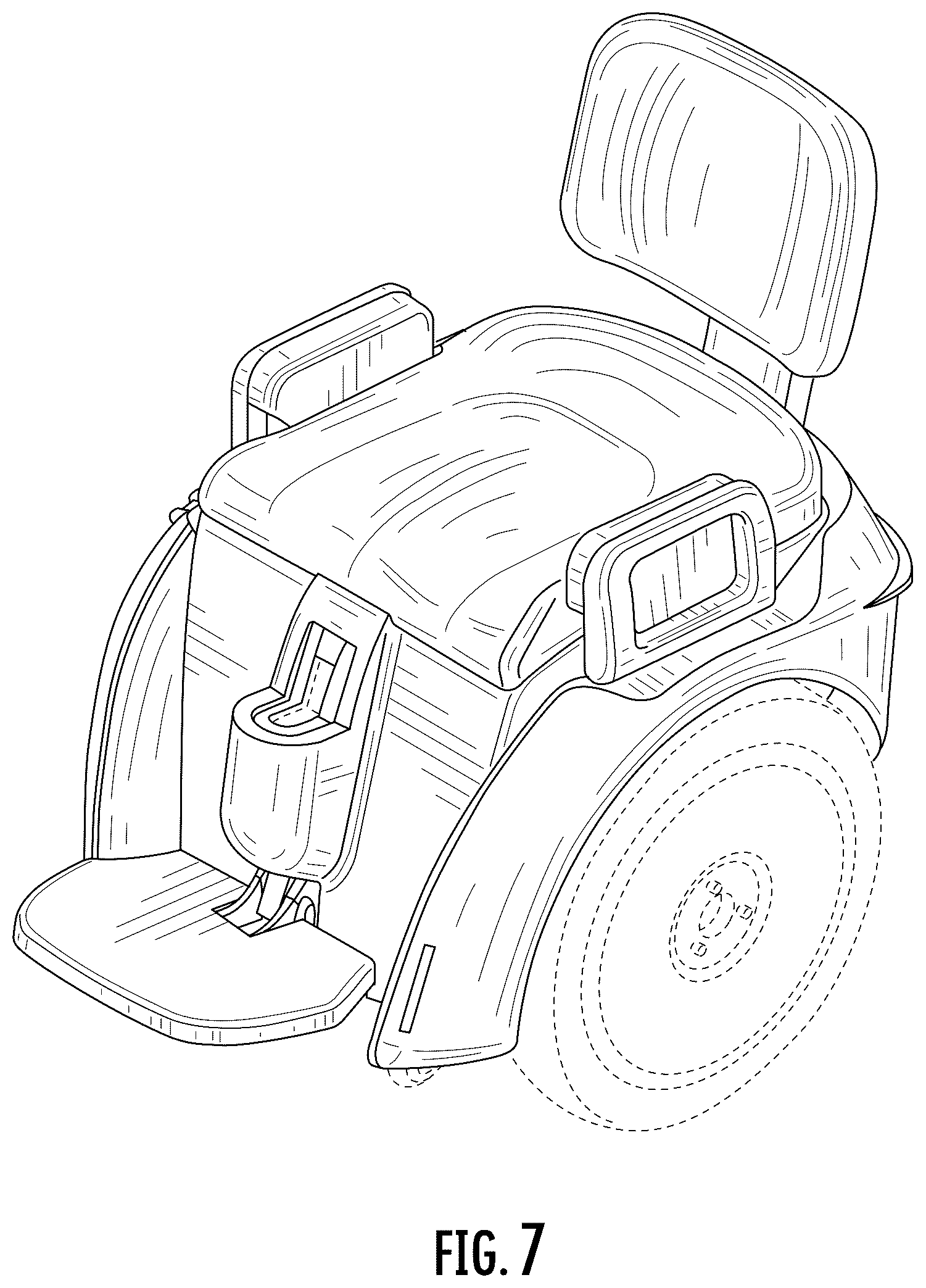 Patent USD1124968 Figure 7 – Mobility device