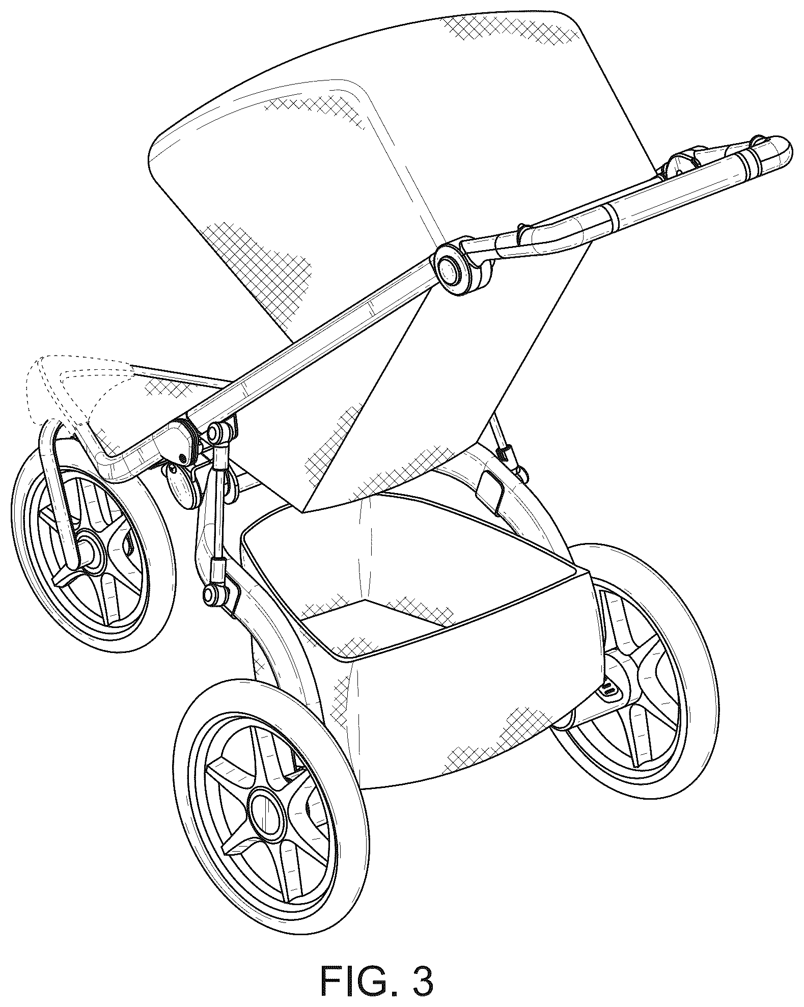 Patent USD1124969 Figure 3 – Stroller