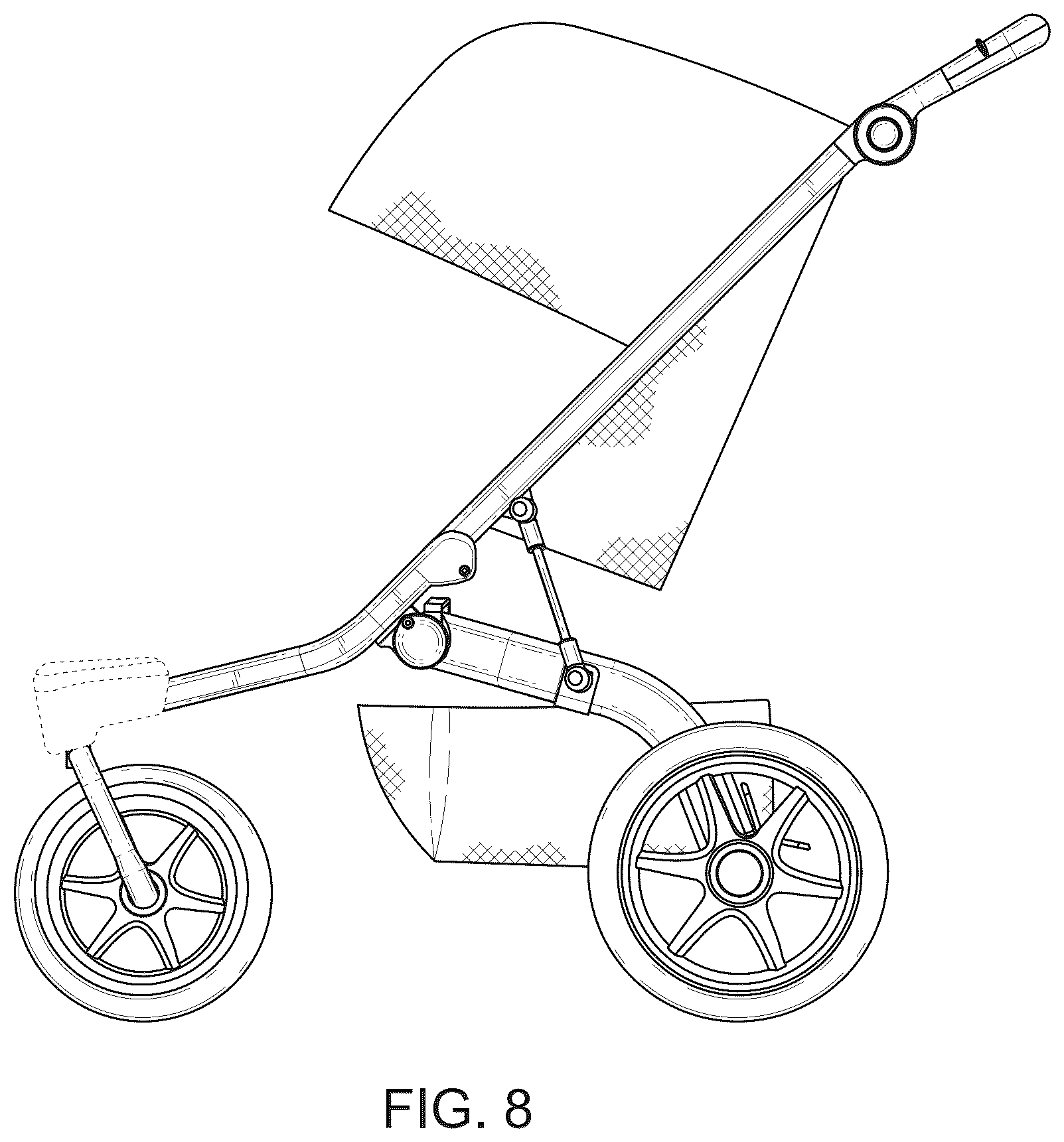 Patent USD1124969 Figure 8 – Stroller