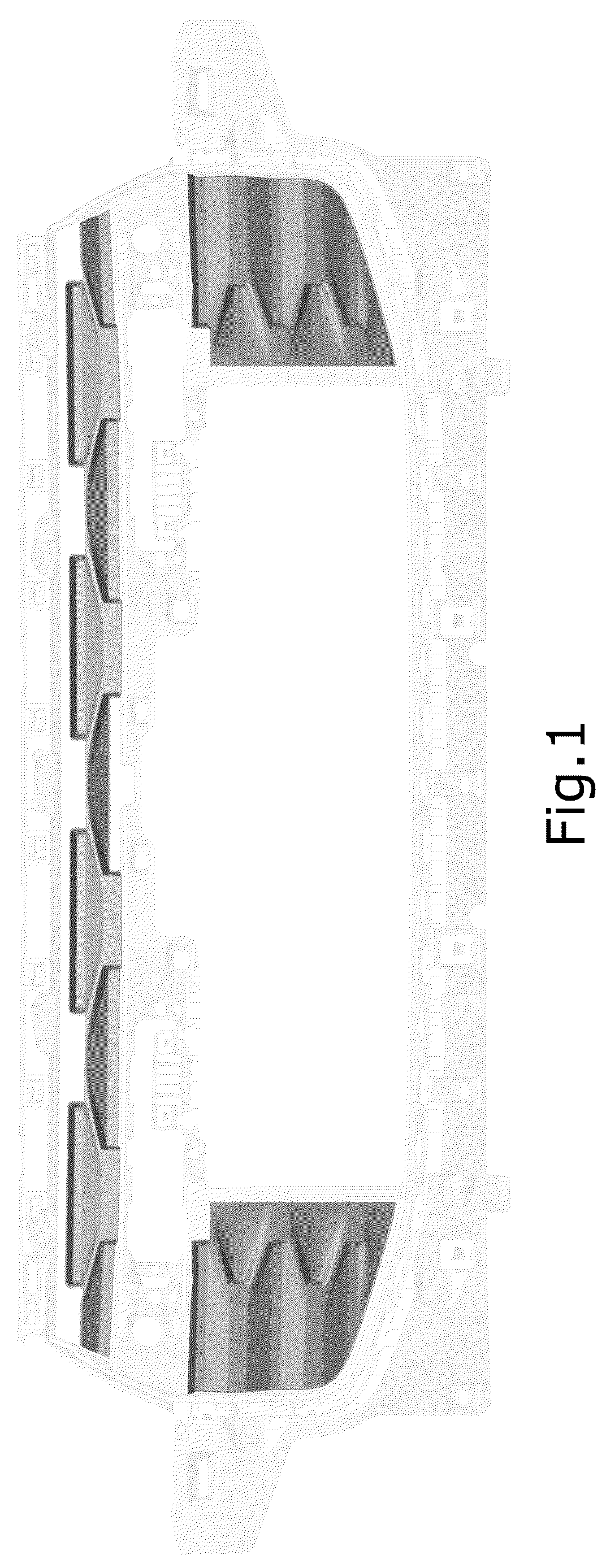 Patent USD1124975 Figure 1 – Vehicle front upper grille carrier blockout
