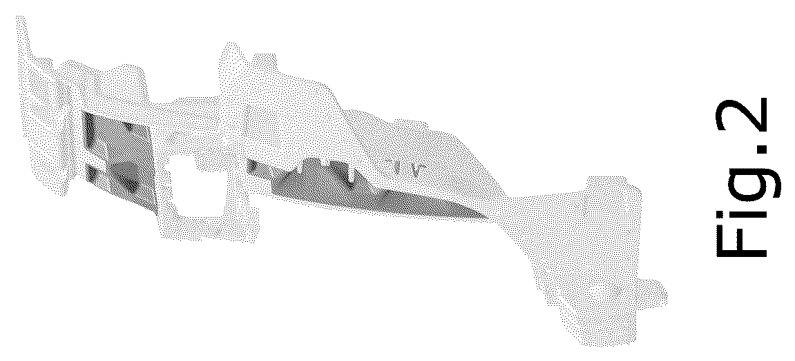 Patent USD1124975 Figure 2 – Vehicle front upper grille carrier blockout