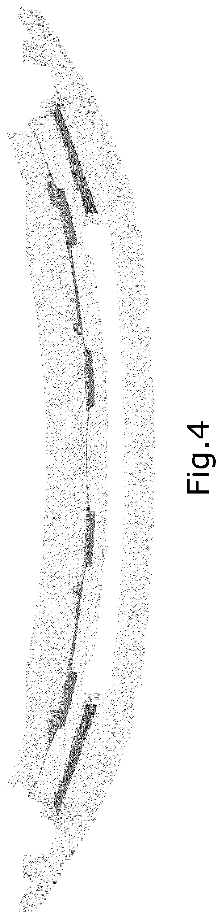 Patent USD1124975 Figure 4 – Vehicle front upper grille carrier blockout