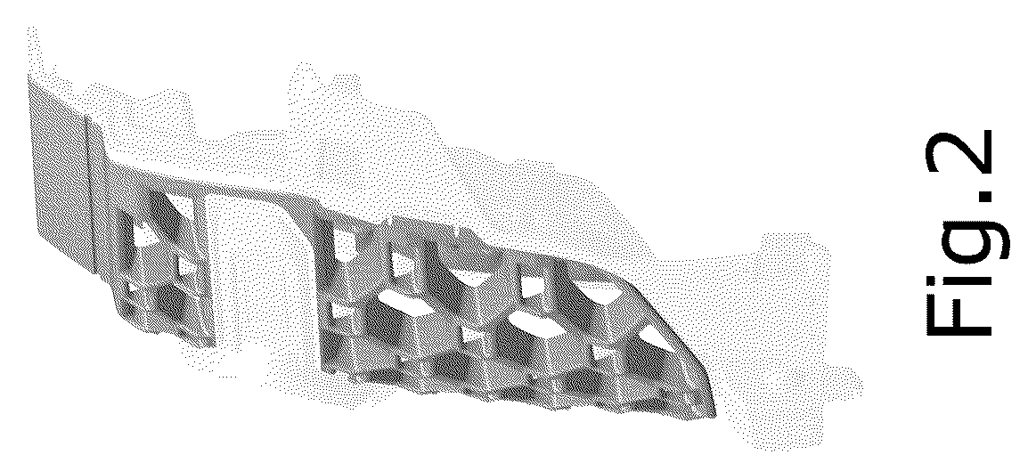 Patent USD1124976 Figure 2 – Vehicle front upper grille with carrier blockout