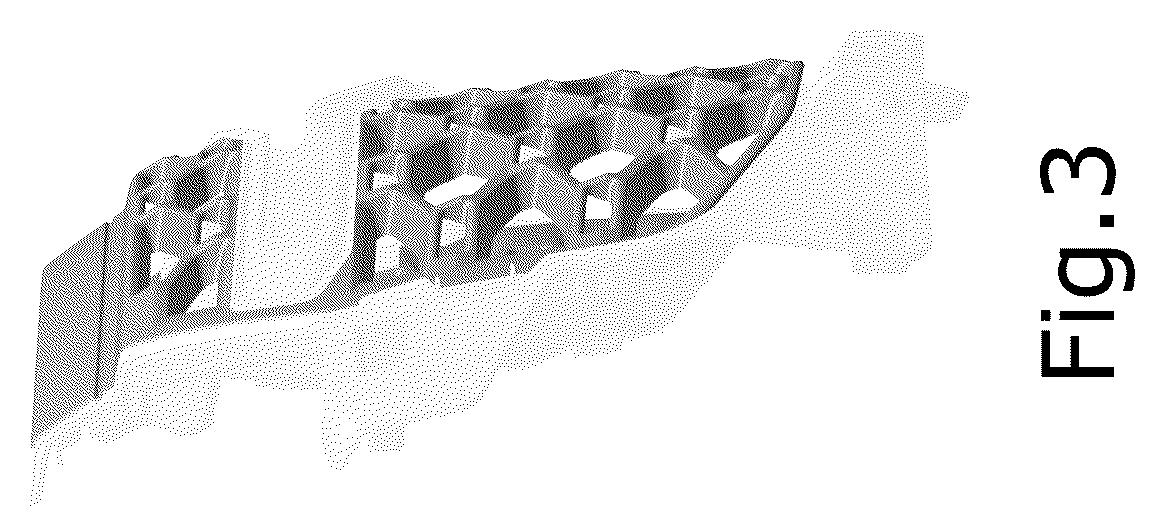Patent USD1124976 Figure 3 – Vehicle front upper grille with carrier blockout
