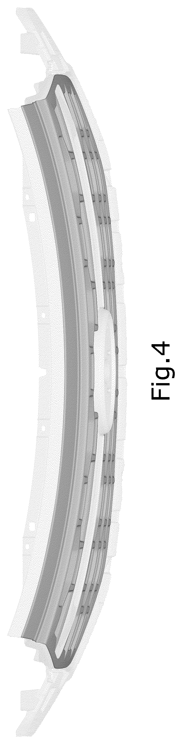 Patent USD1124976 Figure 4 – Vehicle front upper grille with carrier blockout