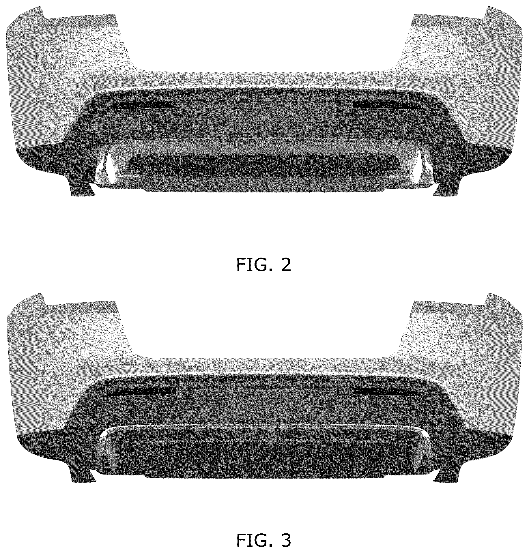 Patent USD1124977 Figure 2 – Rear bumper for a vehicle