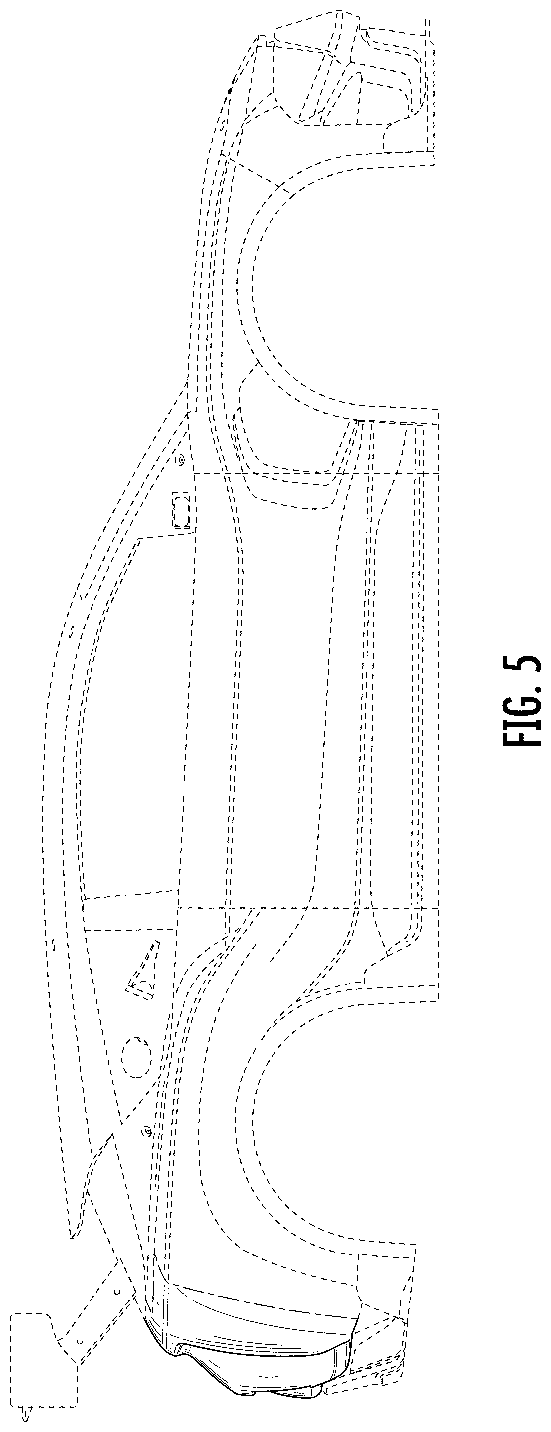 Patent USD1124979 Figure 4 – Rear bumper