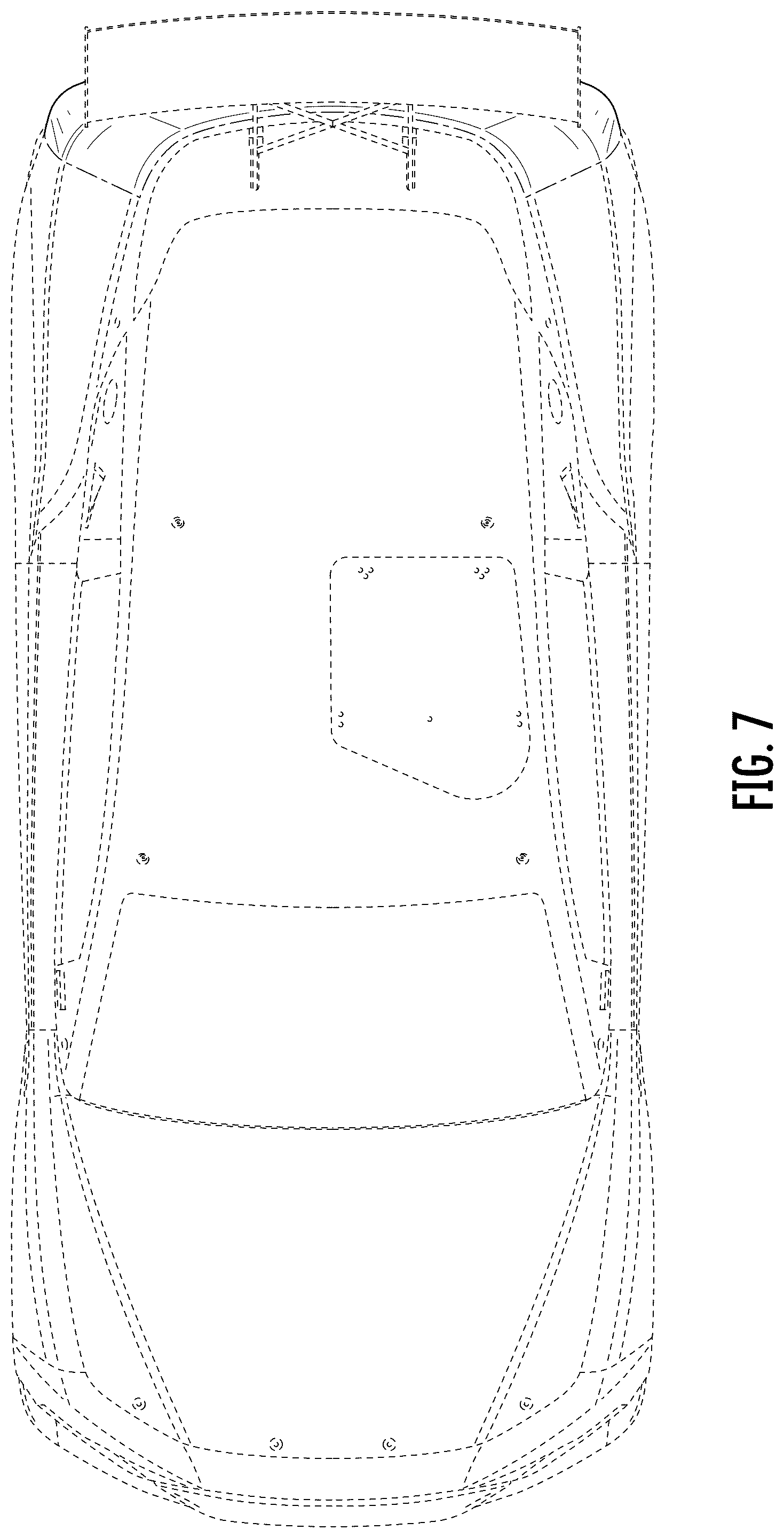 Patent USD1124979 Figure 6 – Rear bumper
