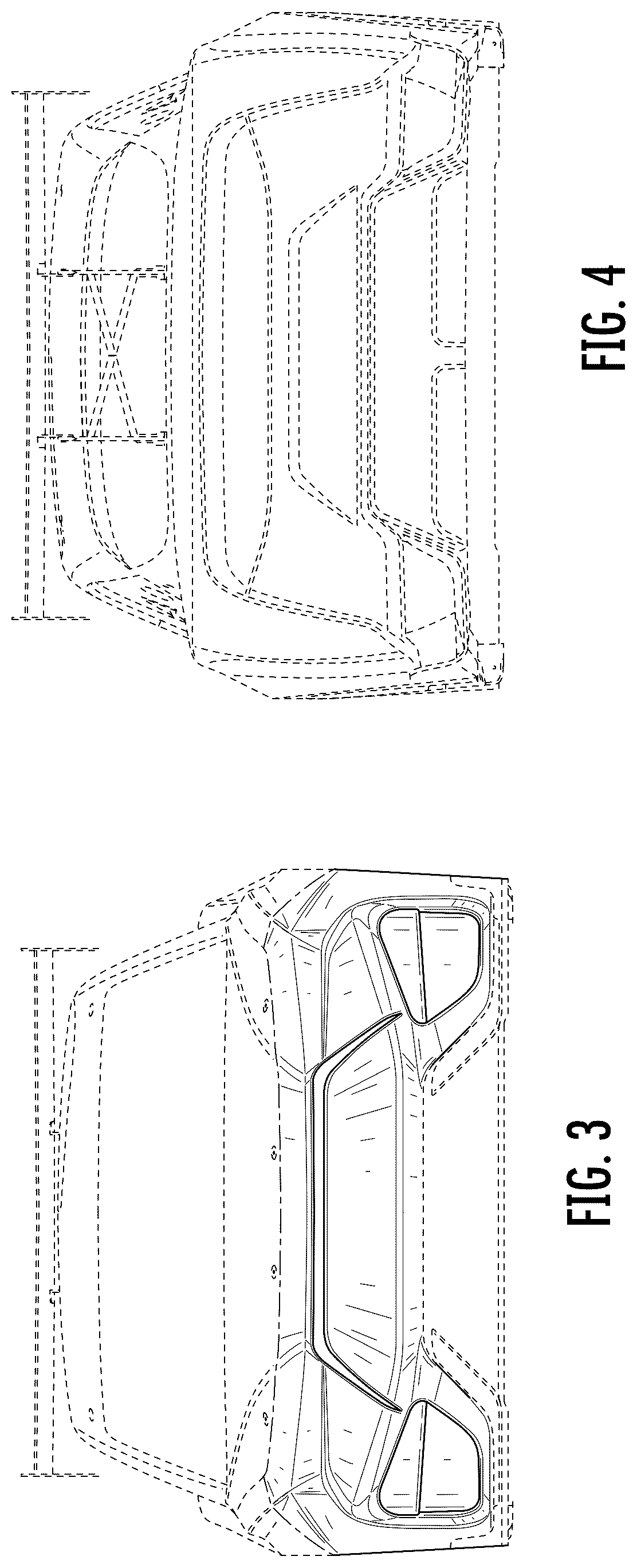 Patent USD1124980 Figure 3 – Front bumper