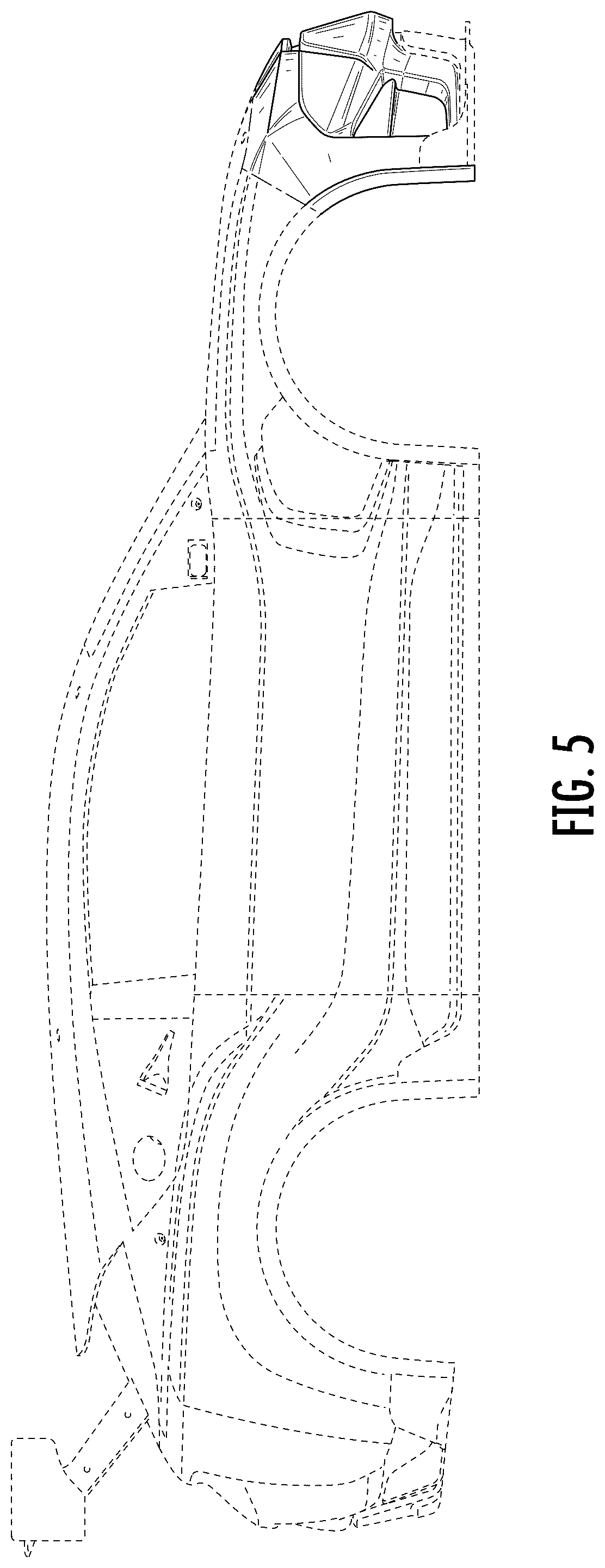 Patent USD1124980 Figure 4 – Front bumper