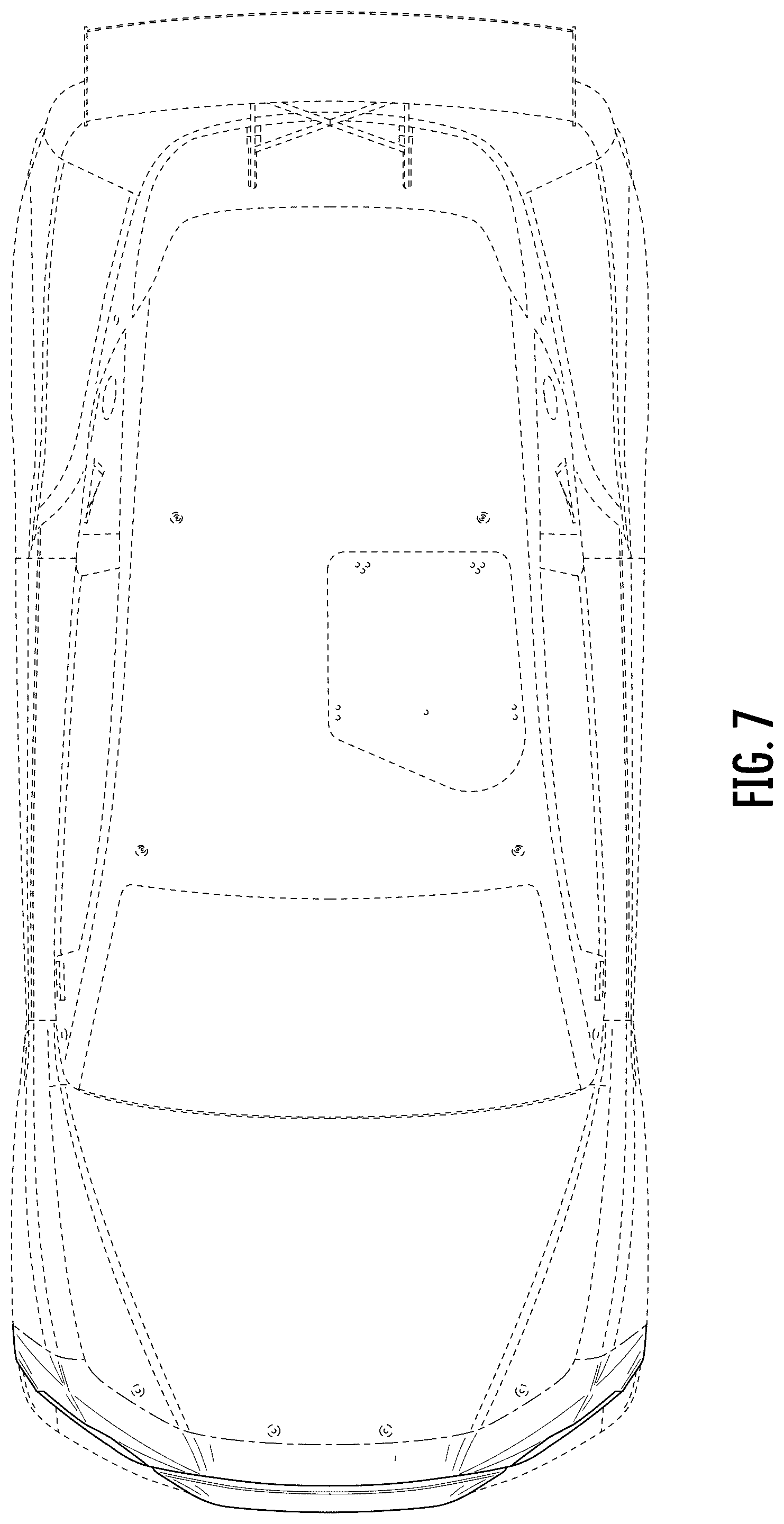 Patent USD1124980 Figure 6 – Front bumper