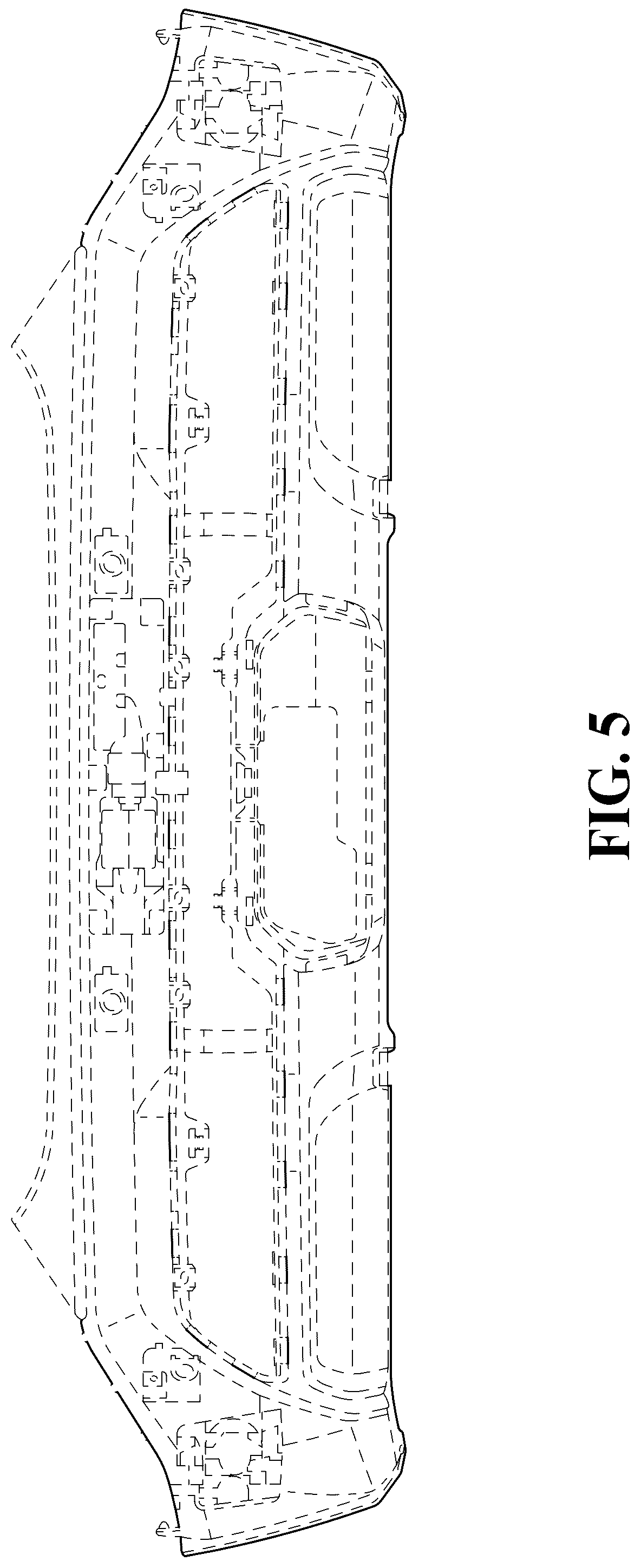 Patent USD1124981 Figure 5 – Vehicle rear lower fascia