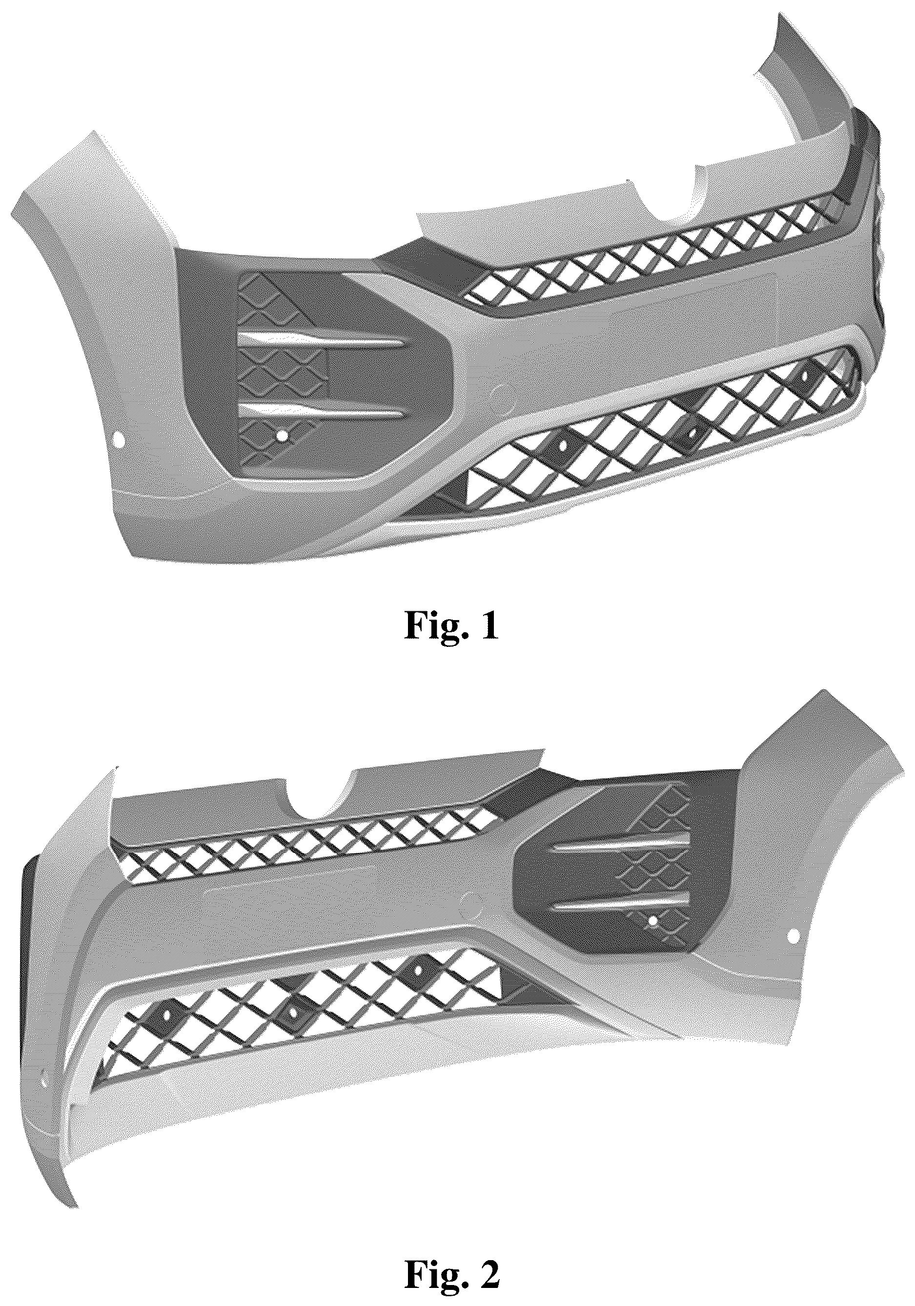 Patent USD1124982 Figure 1 – Vehicle bumper