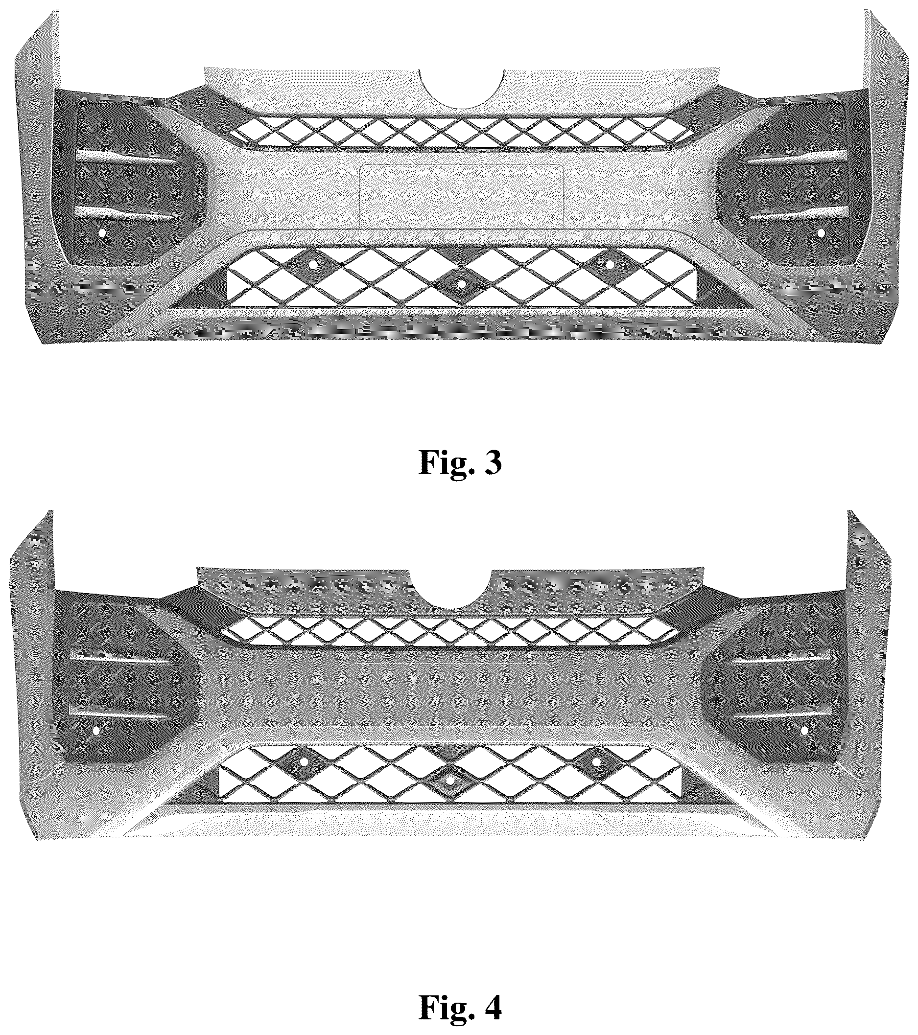 Patent USD1124982 Figure 2 – Vehicle bumper